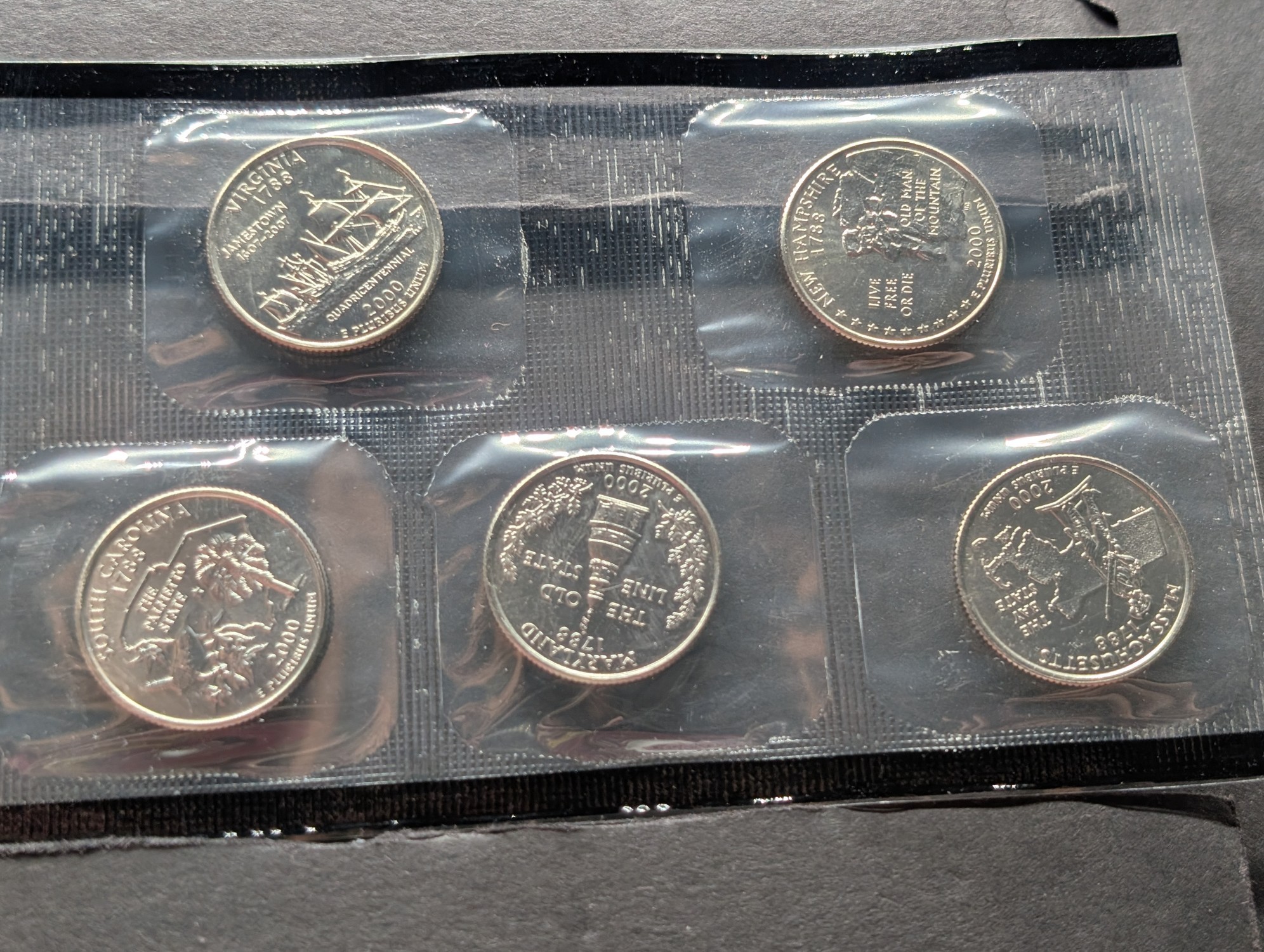 2000-D U.S. Mint Uncirculated Coin Set with State Quarters and Sacagawea Dollar In OGP w/ COA