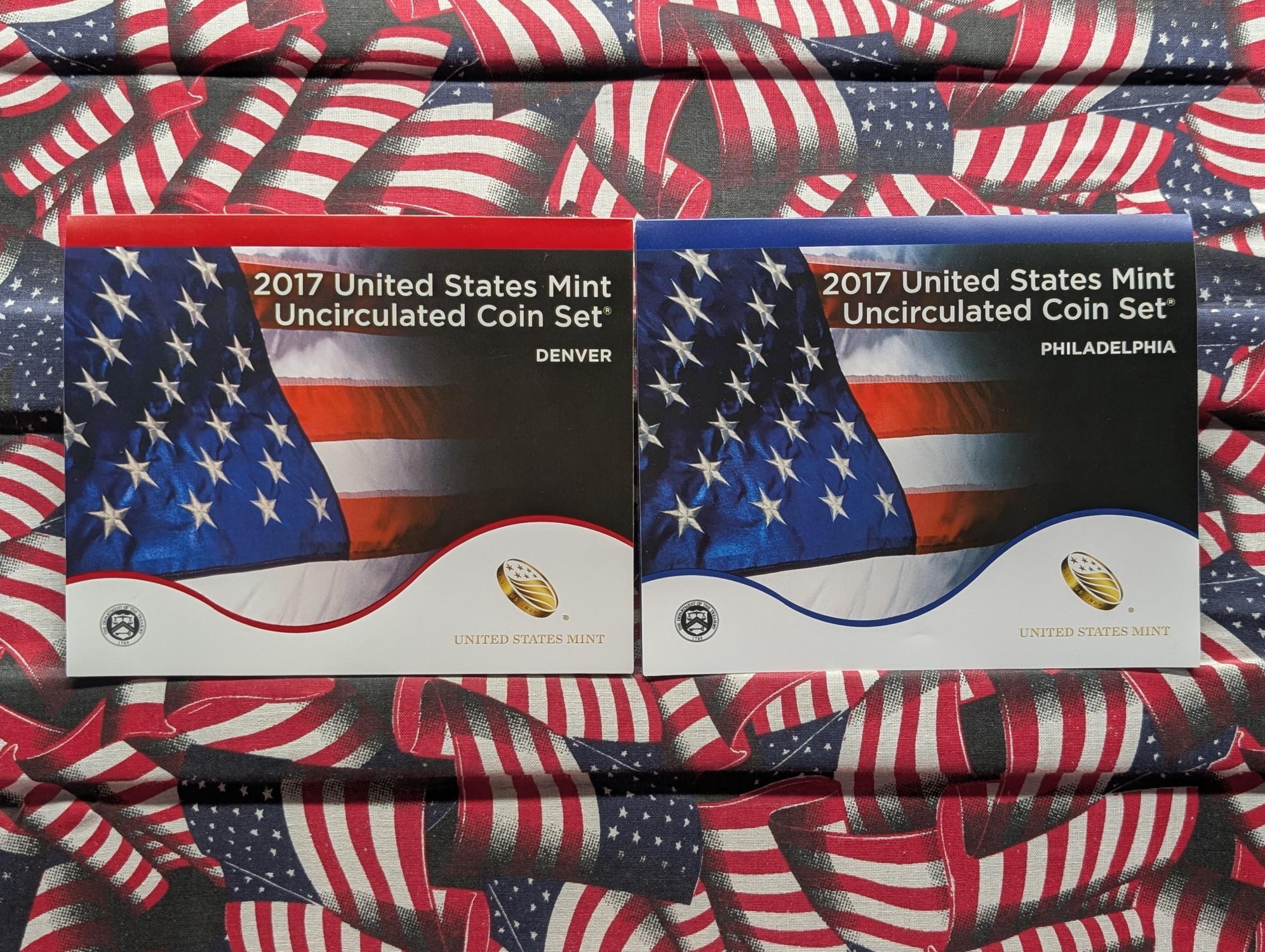 2017 P&D U.S. Uncirculated Mint Coin Set with ATB Quarters In OGP w/COA, Opened