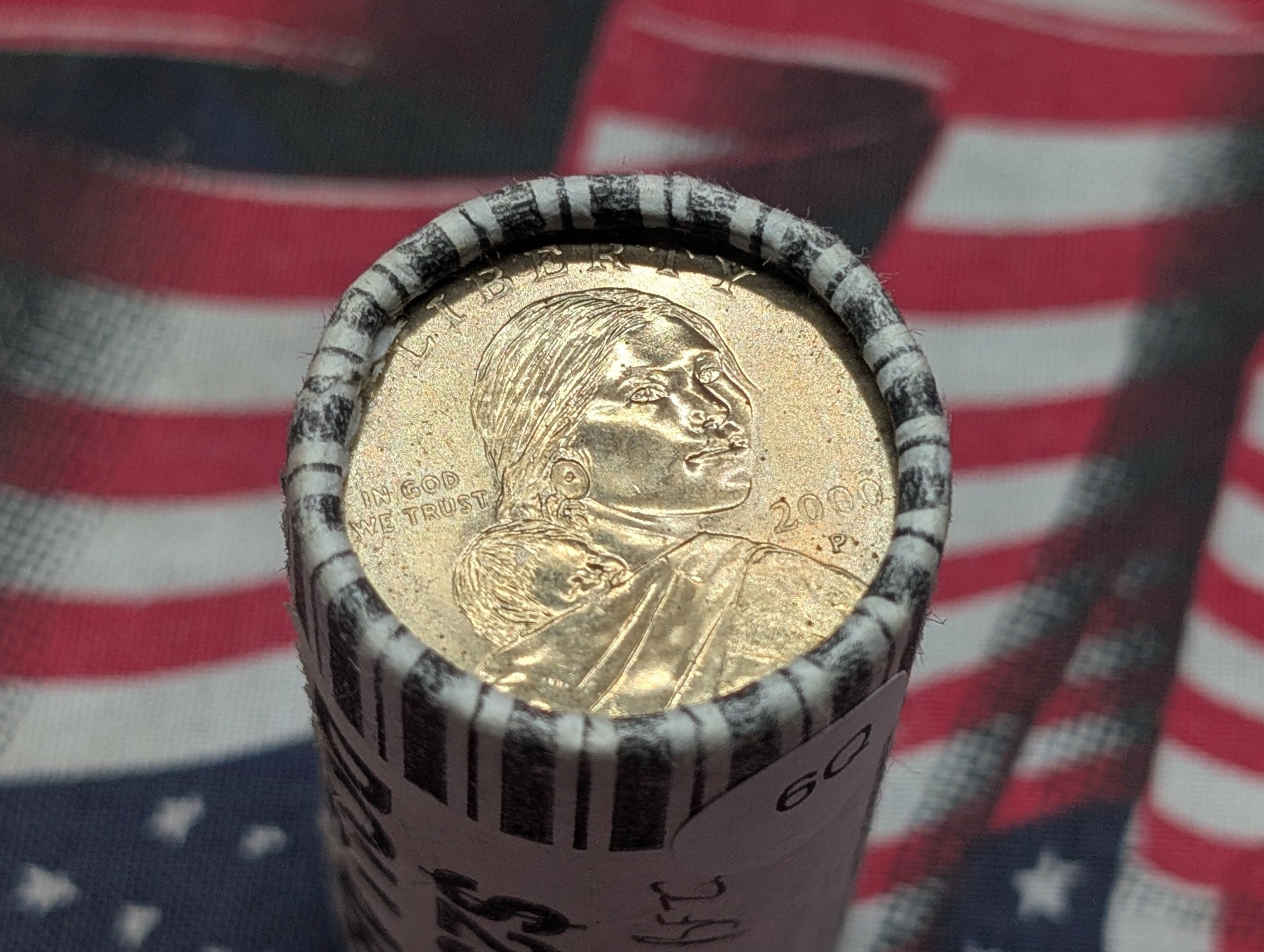 2000-P Sacagawea One Dollar Unopened Roll, 25 Coins