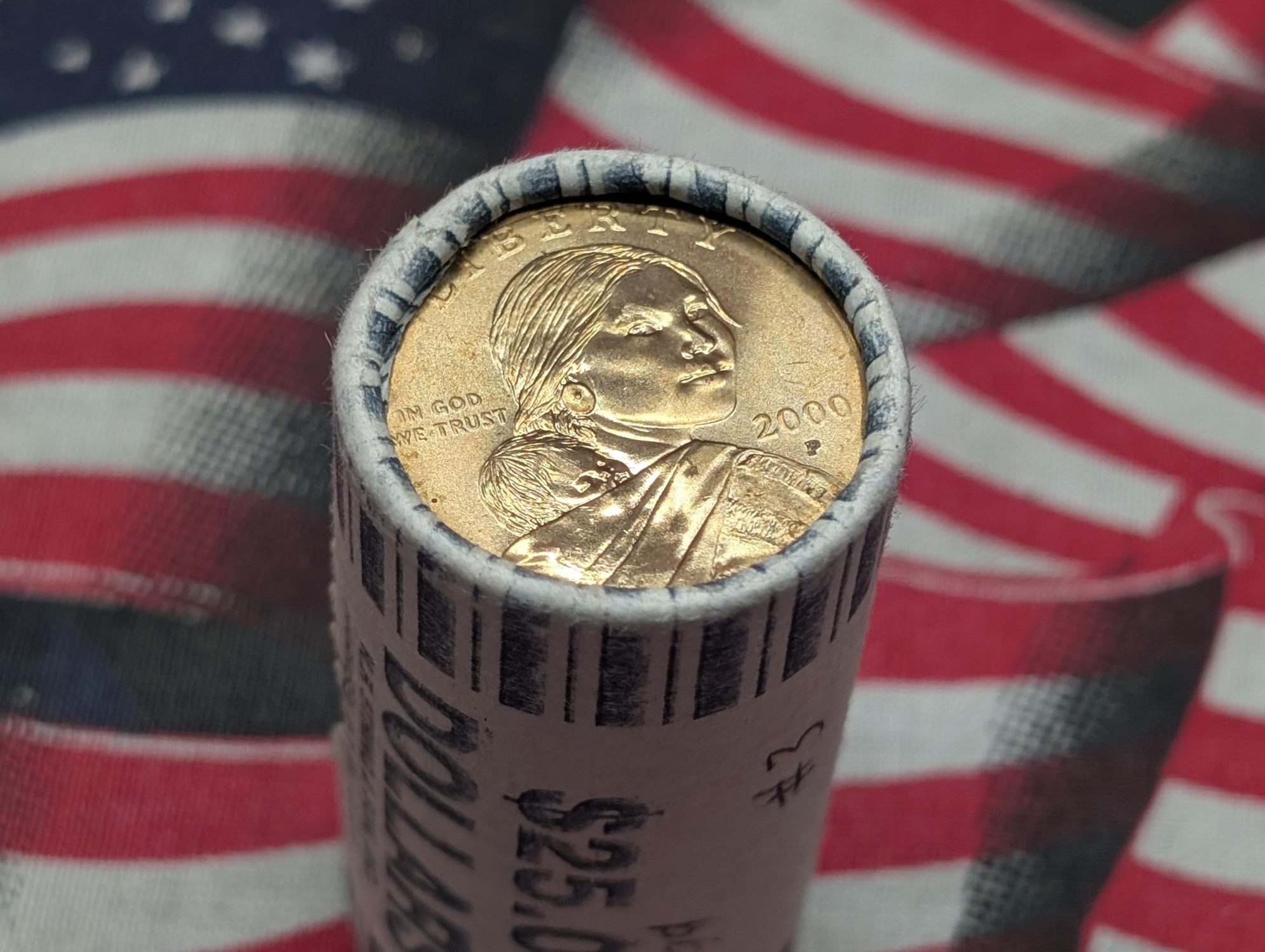 2000-P Sacagawea One Dollar Unopened Roll, 25 Coins