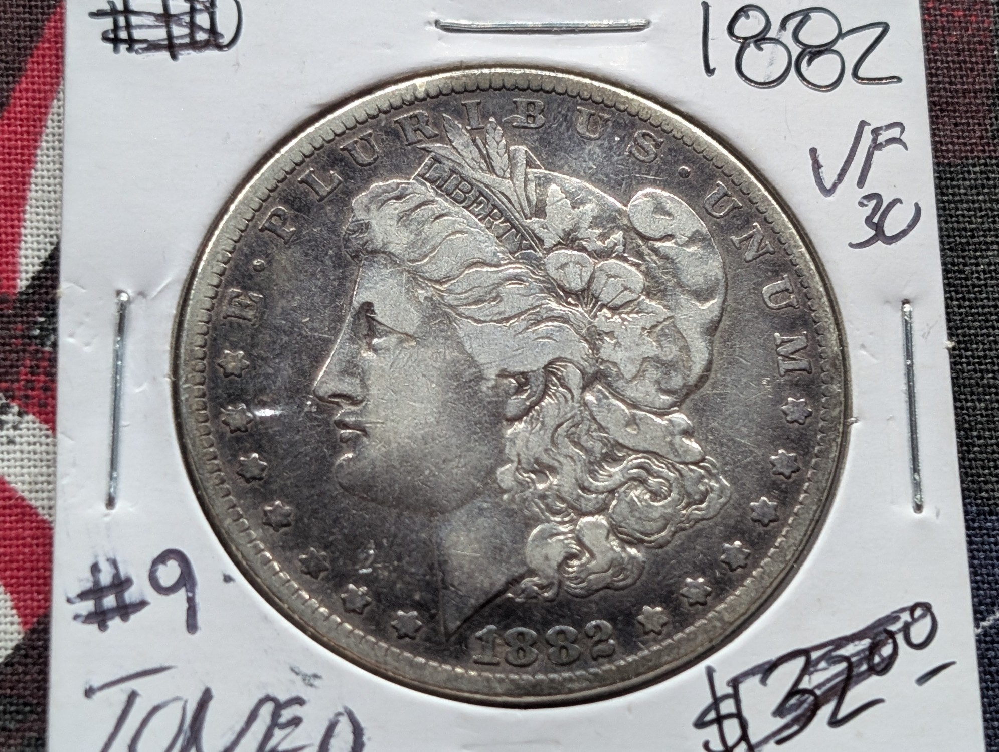 1882-P Morgan 90% Silver Dollar, Toned