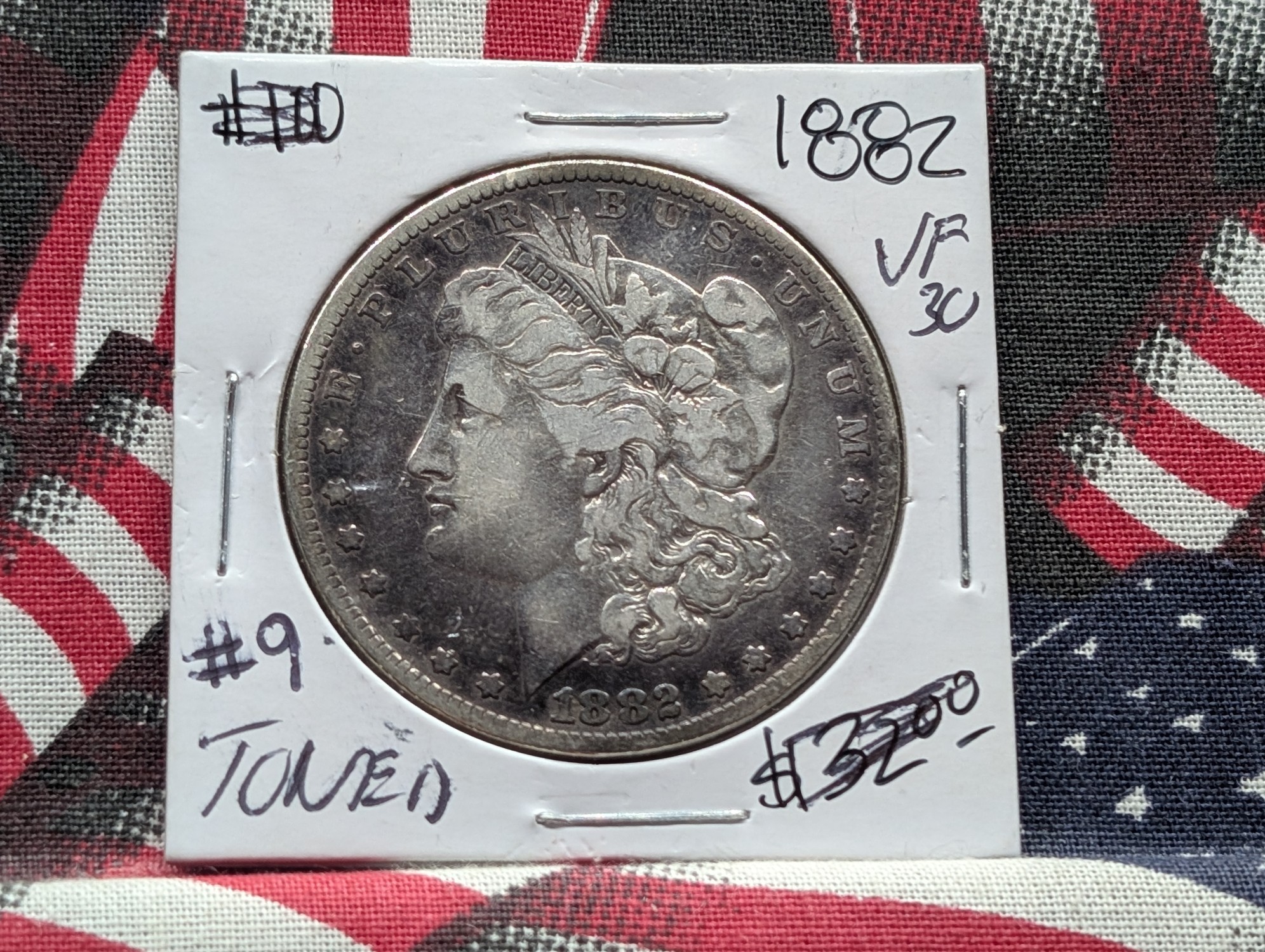 1882-P Morgan 90% Silver Dollar, Toned