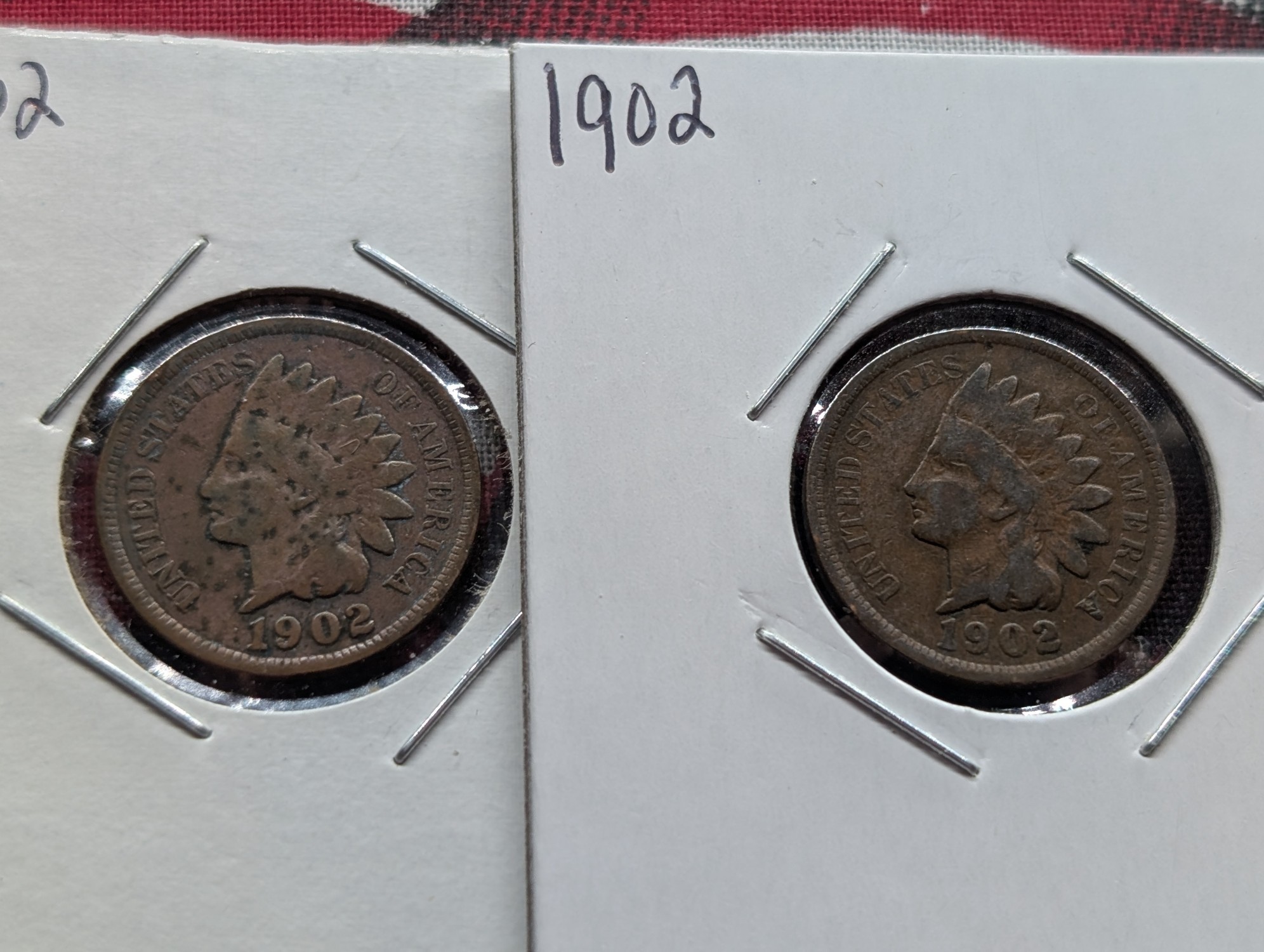 (6) 1902 Indian Head Cents