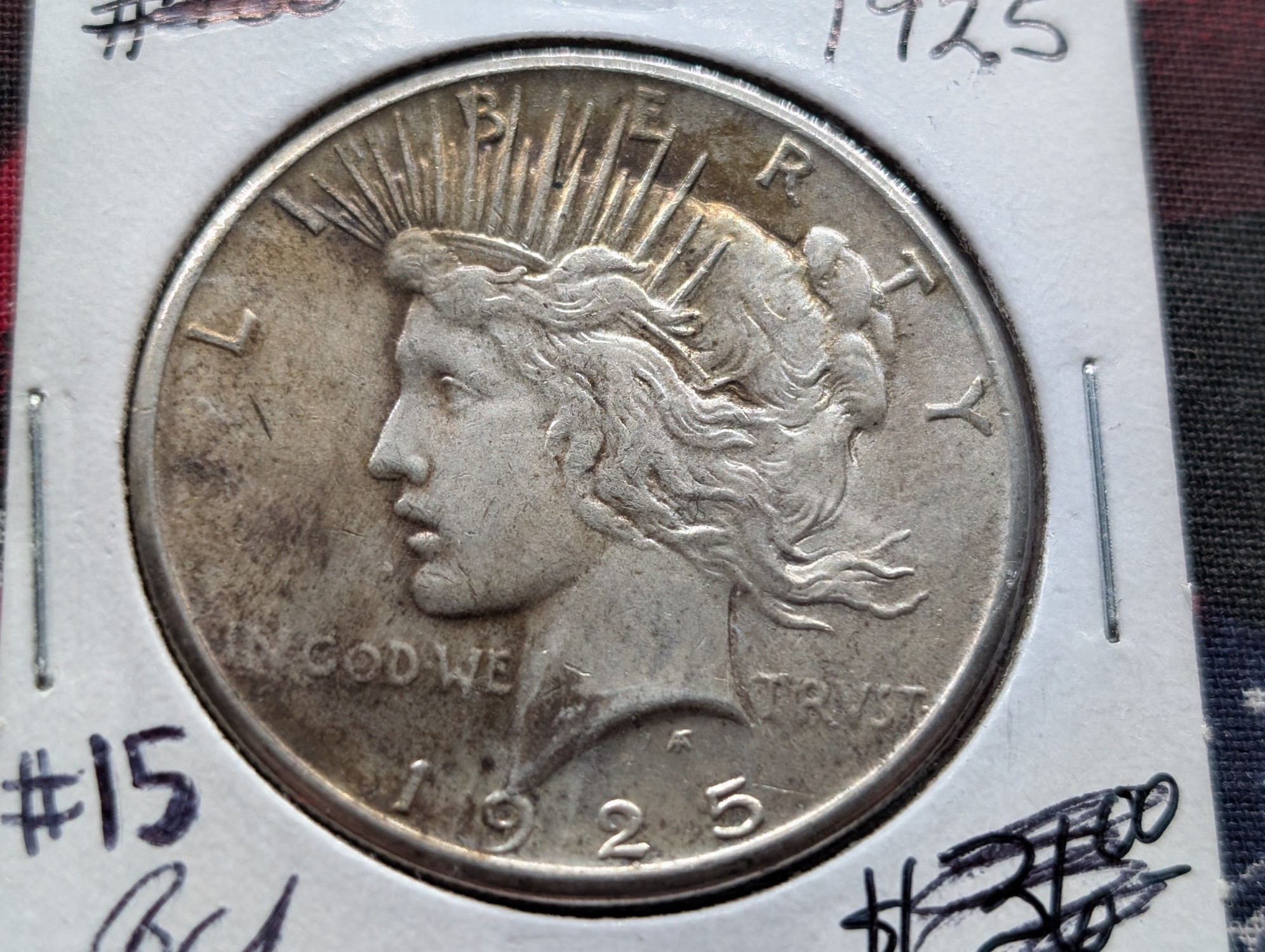 1925-P Peace 90% Silver Dollar