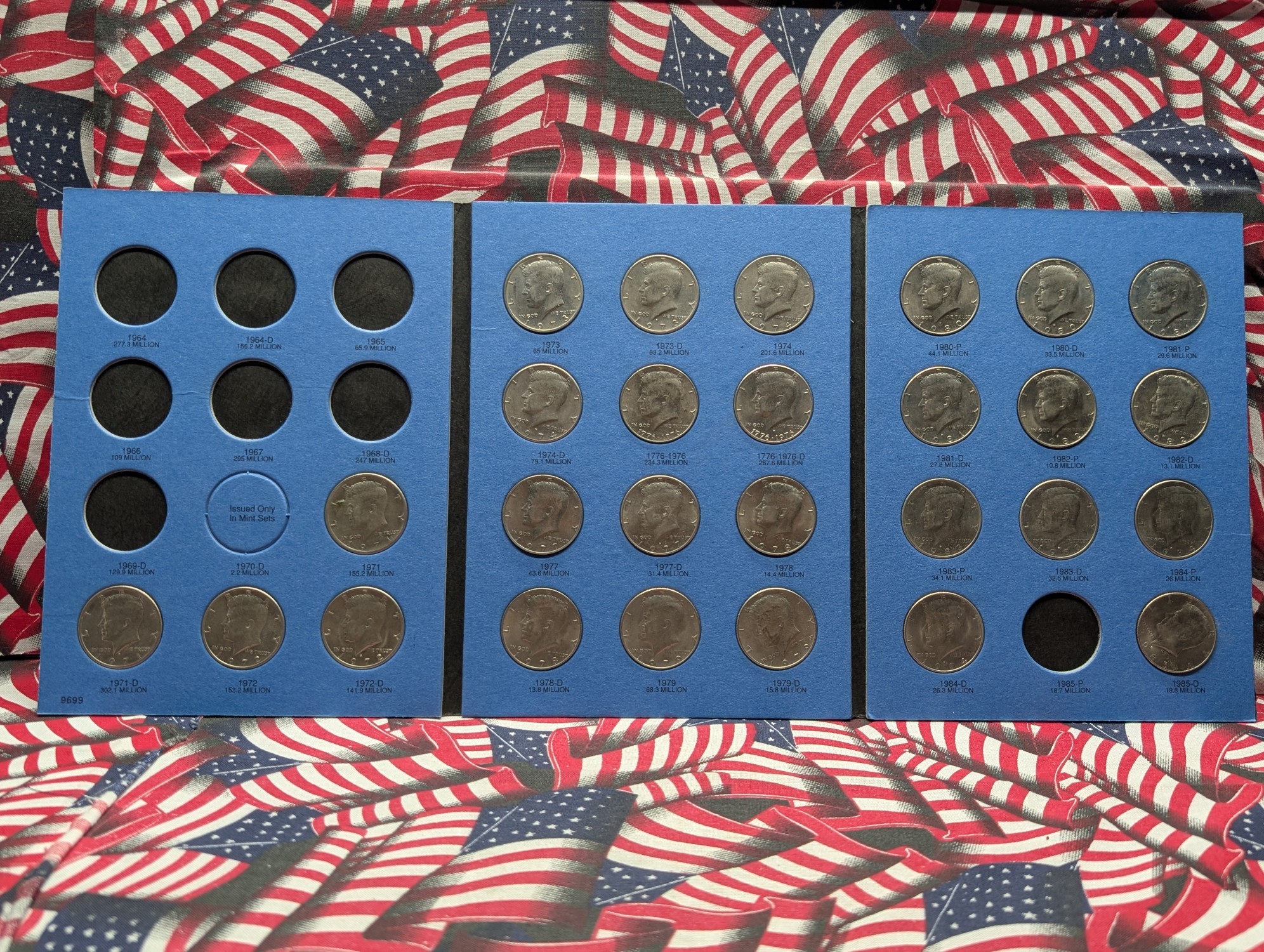 Partial Kennedy Half Dollar Album, 27 Coins Total, 1978-P In 1978-D Spot & 1979-P In 1979-D Spot