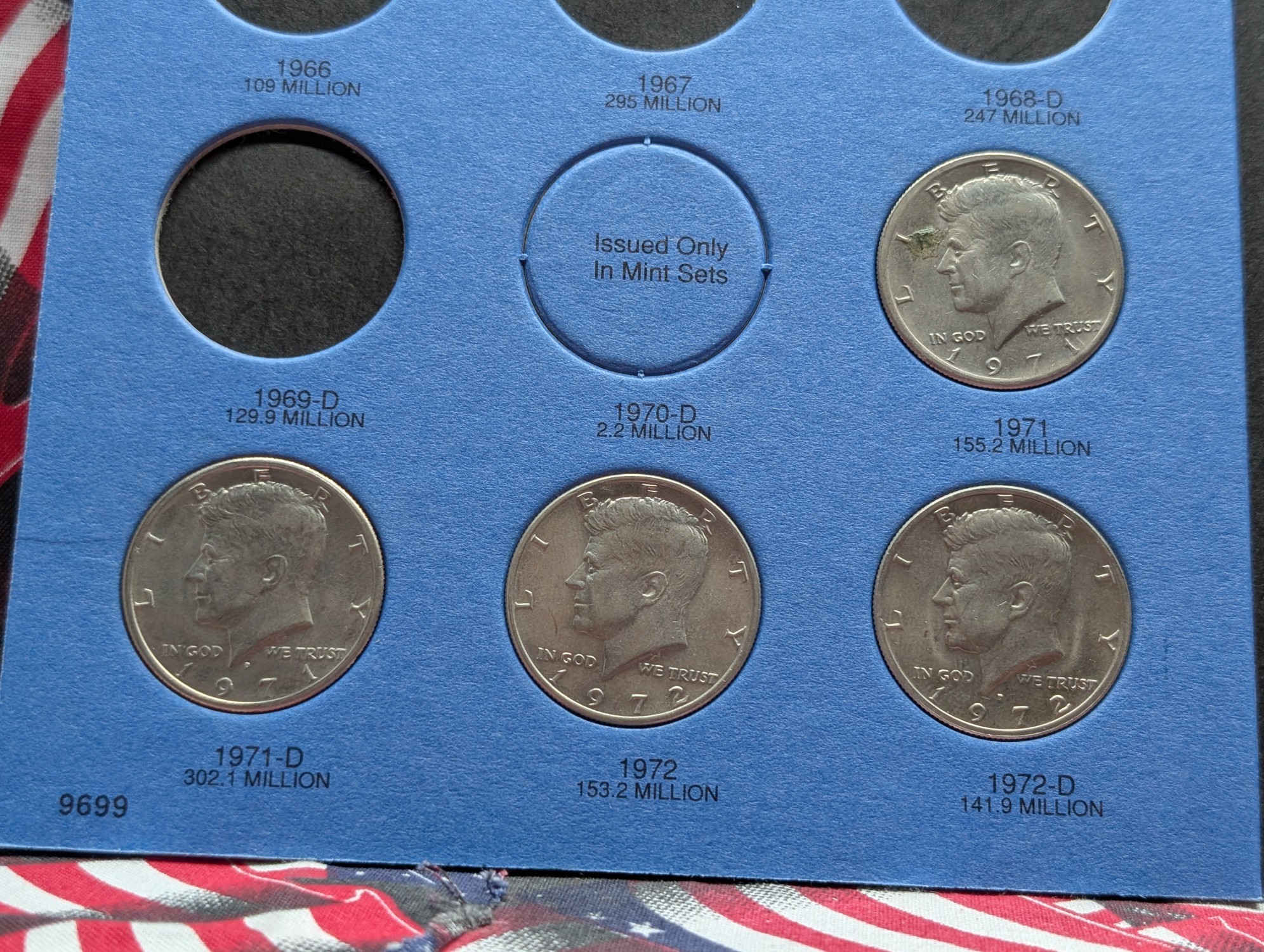 Partial Kennedy Half Dollar Album, 27 Coins Total, 1978-P In 1978-D Spot & 1979-P In 1979-D Spot