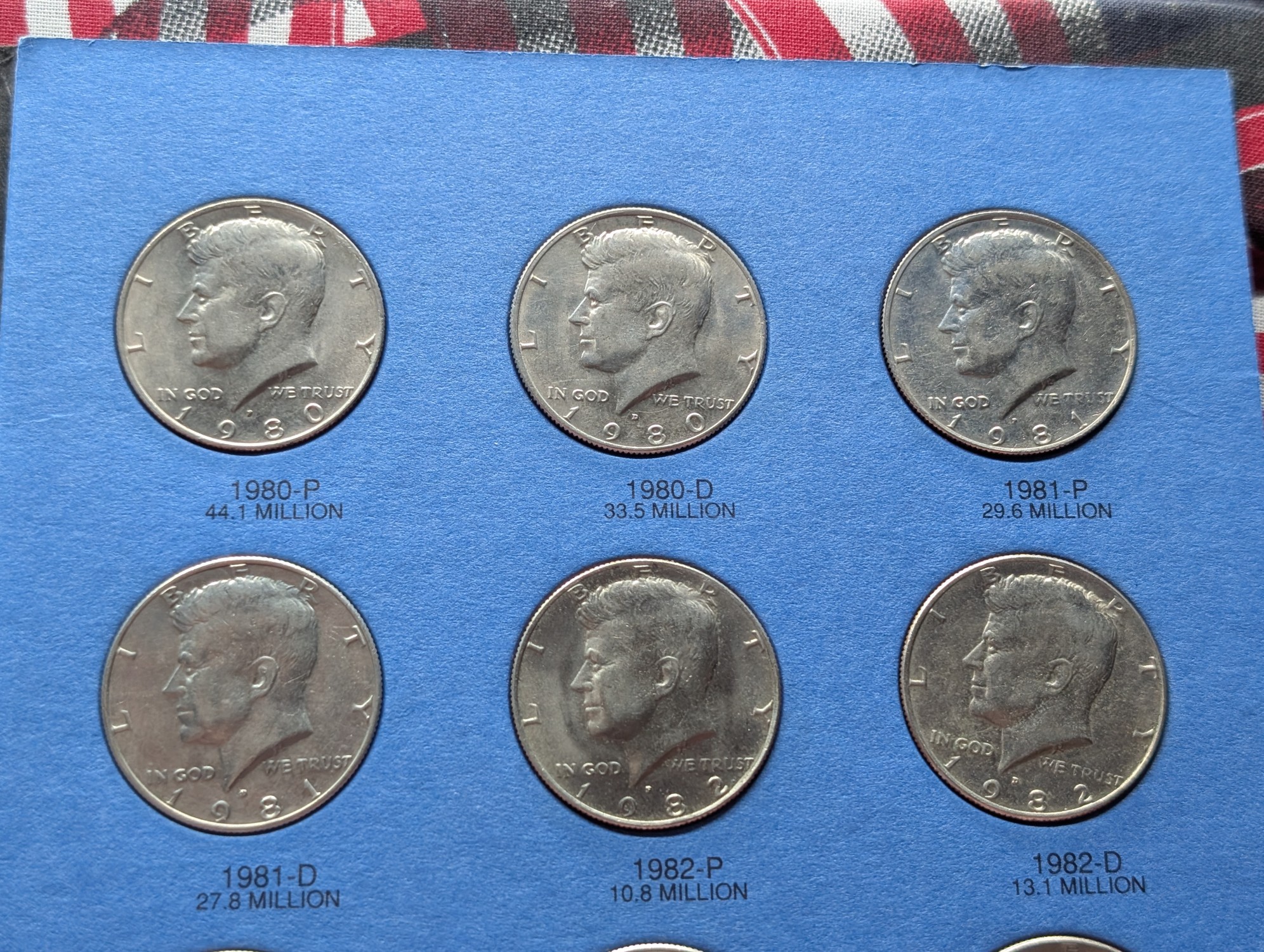 Partial Kennedy Half Dollar Album, 27 Coins Total, 1978-P In 1978-D Spot & 1979-P In 1979-D Spot