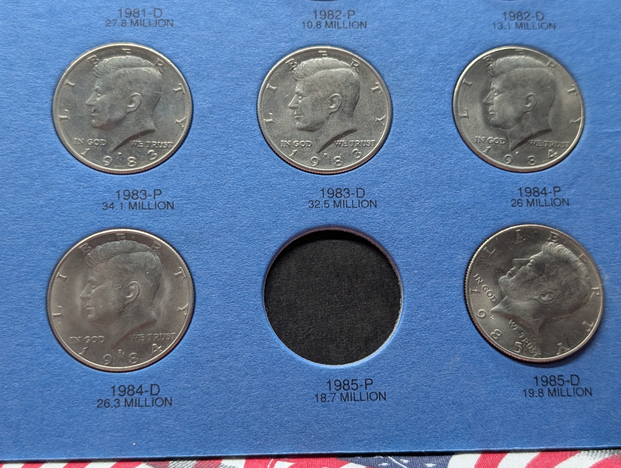 Partial Kennedy Half Dollar Album, 27 Coins Total, 1978-P In 1978-D Spot & 1979-P In 1979-D Spot