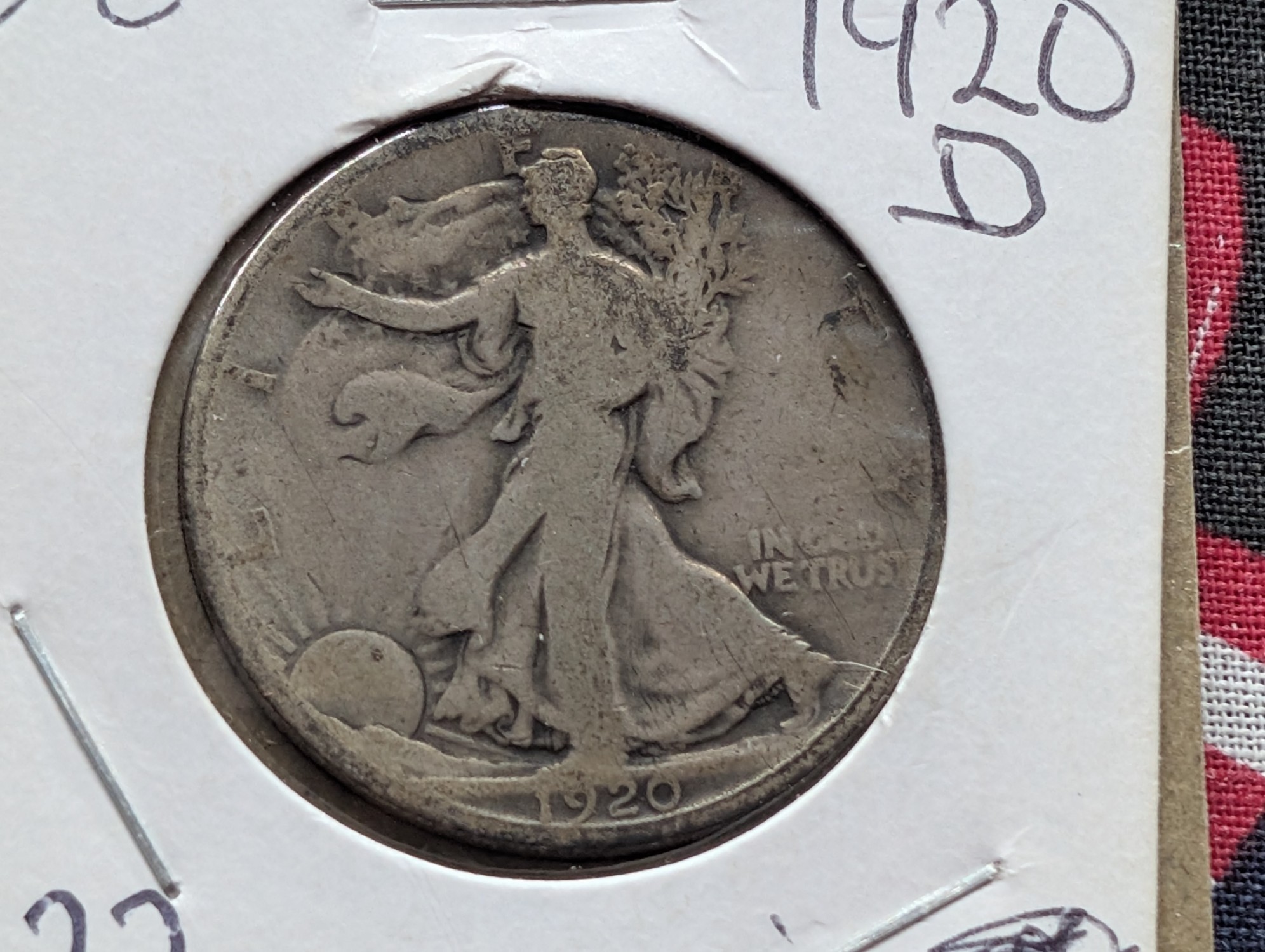 1920-D Walking Liberty 90% Silver Half Dollar