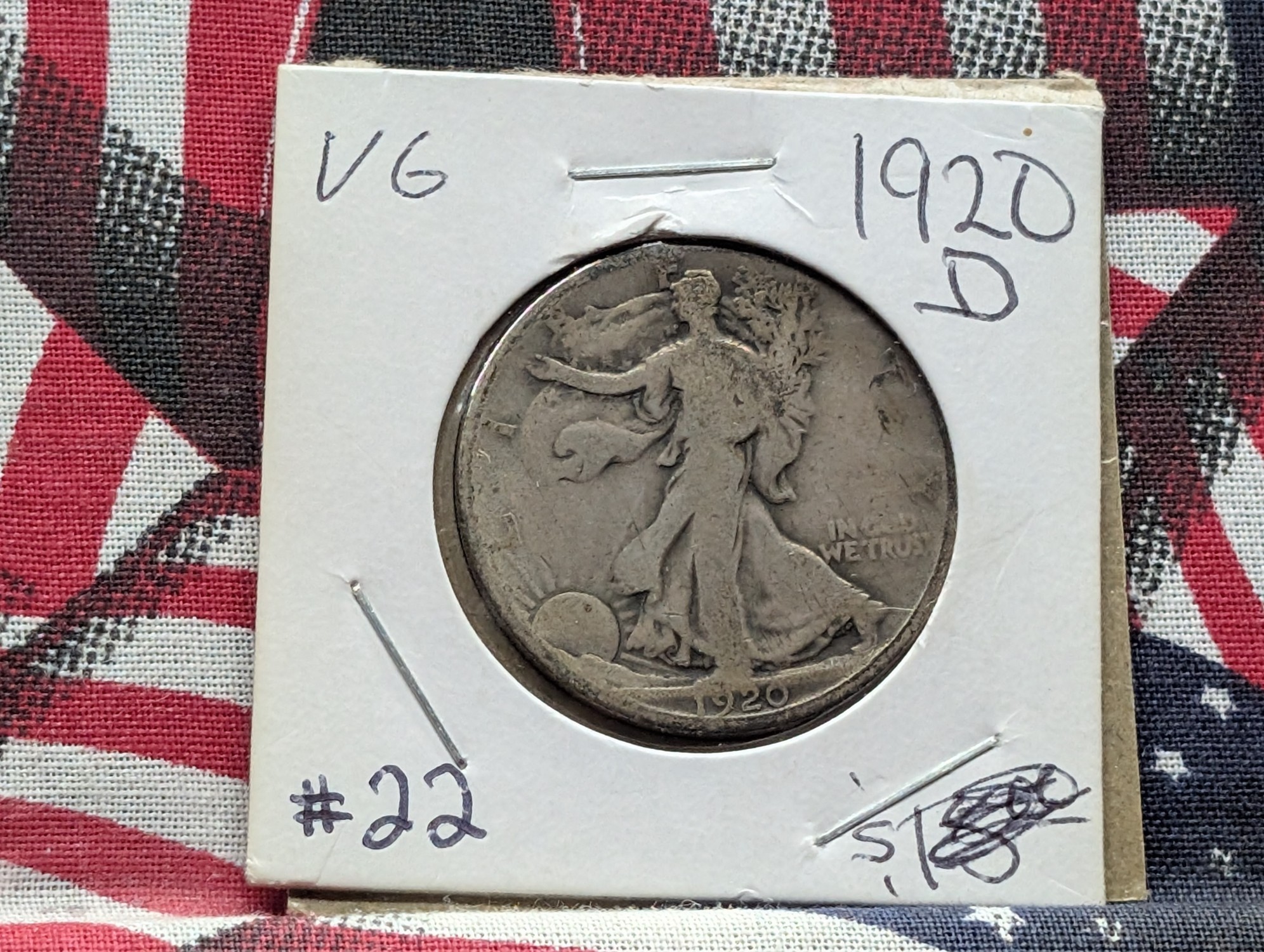 1920-D Walking Liberty 90% Silver Half Dollar