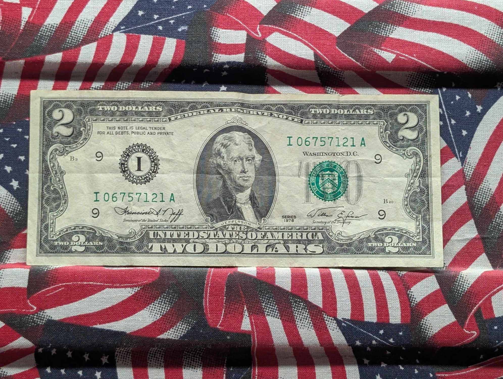 1976 $2 U.S. Bank Note