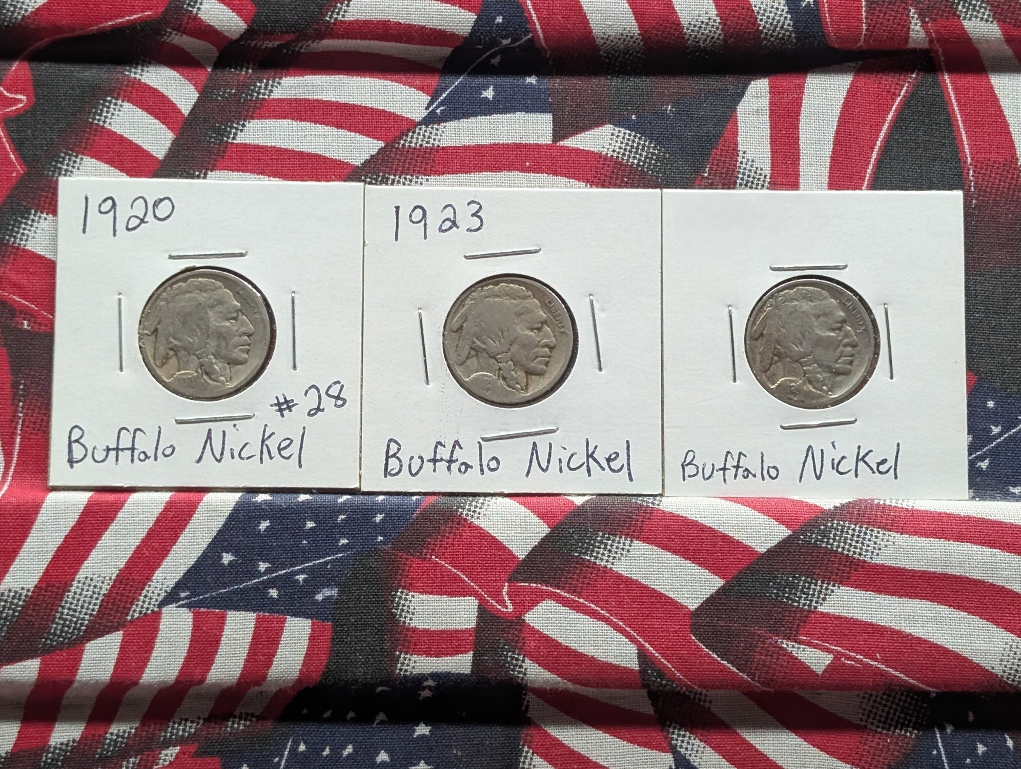 1920-P, 1923-P, & 1924-P Indian Head Buffalo Nickels