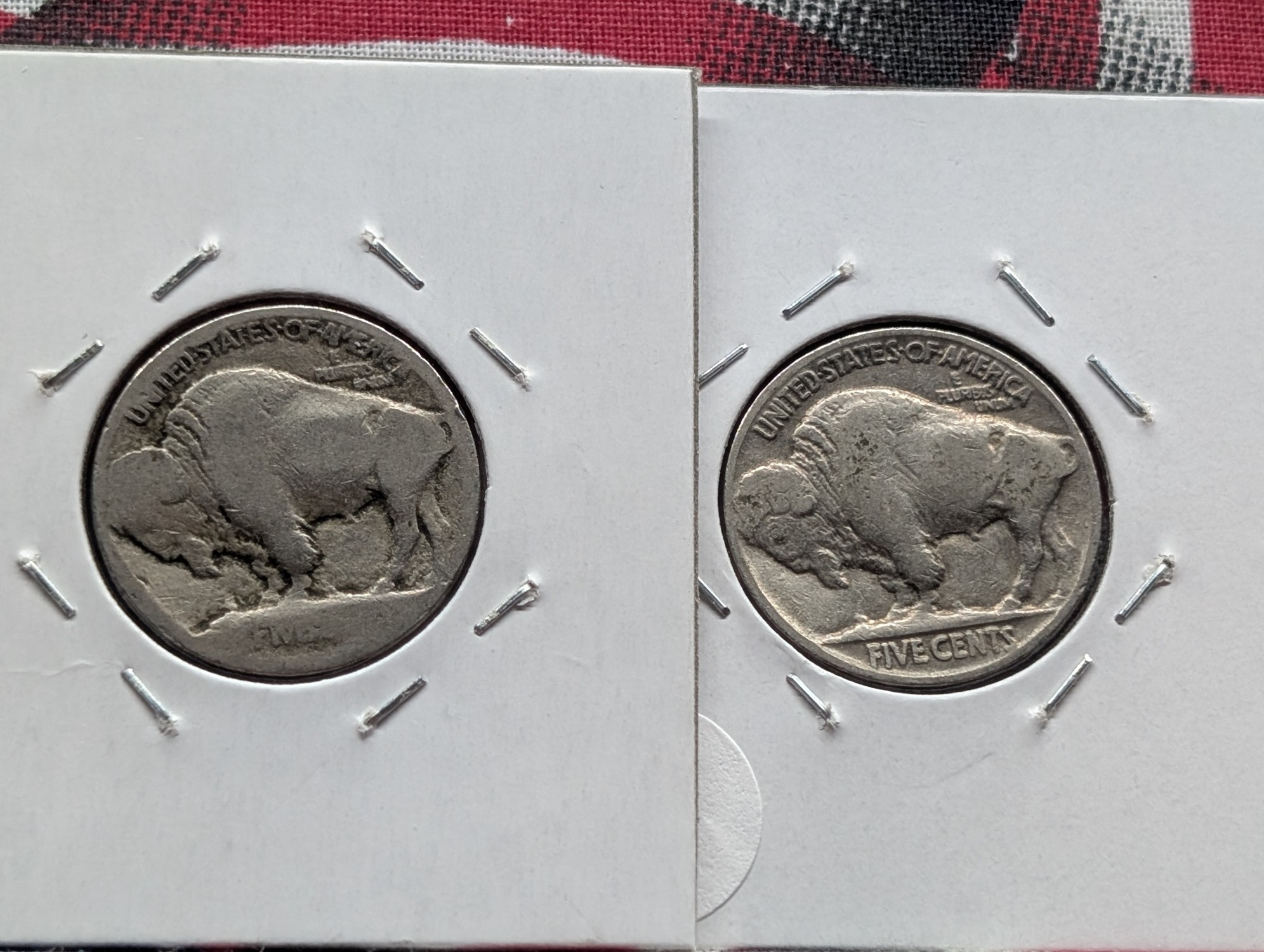 1913-P Type 1 & 1930-P Indian Head Buffalo Nickels