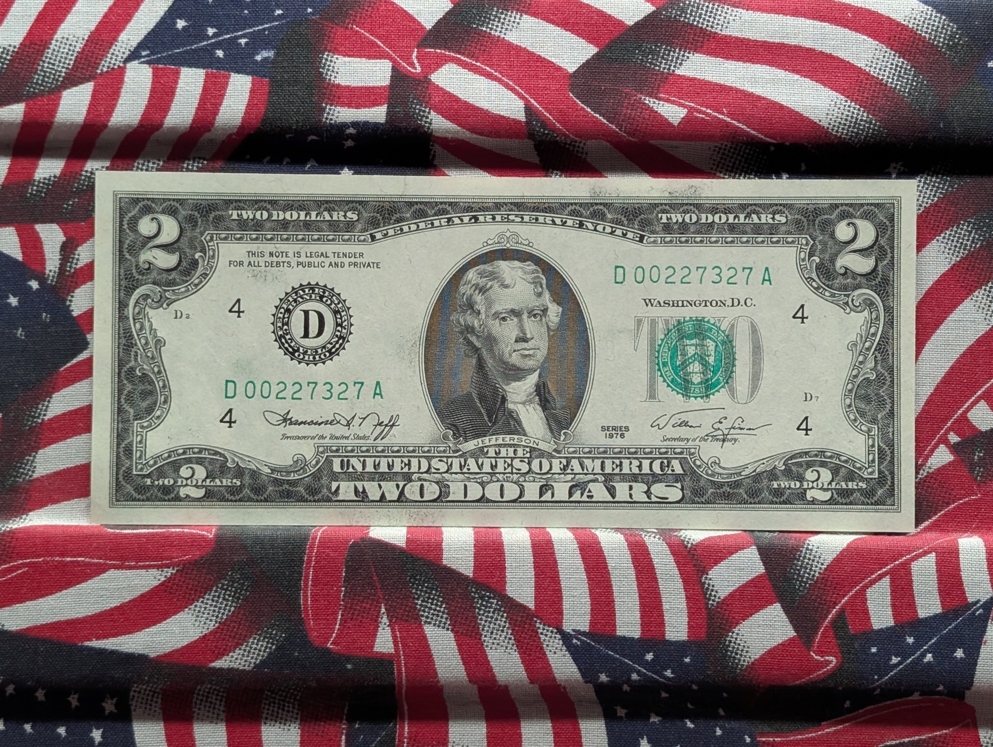 1976 $2 U.S. Bank Note