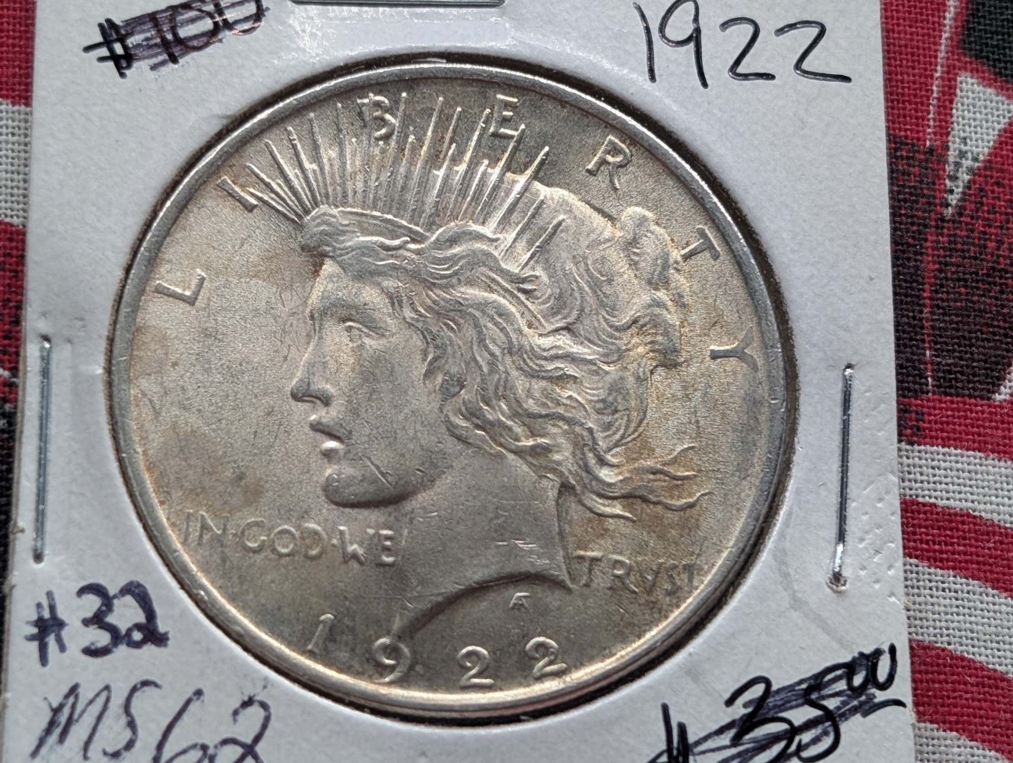 1922-P Peace 90% Silver Dollar