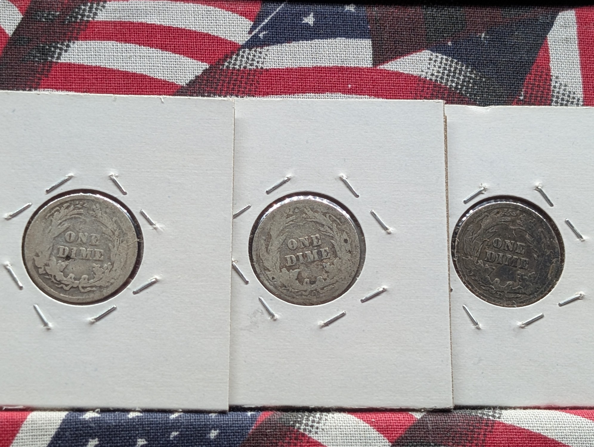 1896, 1903-O, & 1910-D Barber 90% Silver Dimes