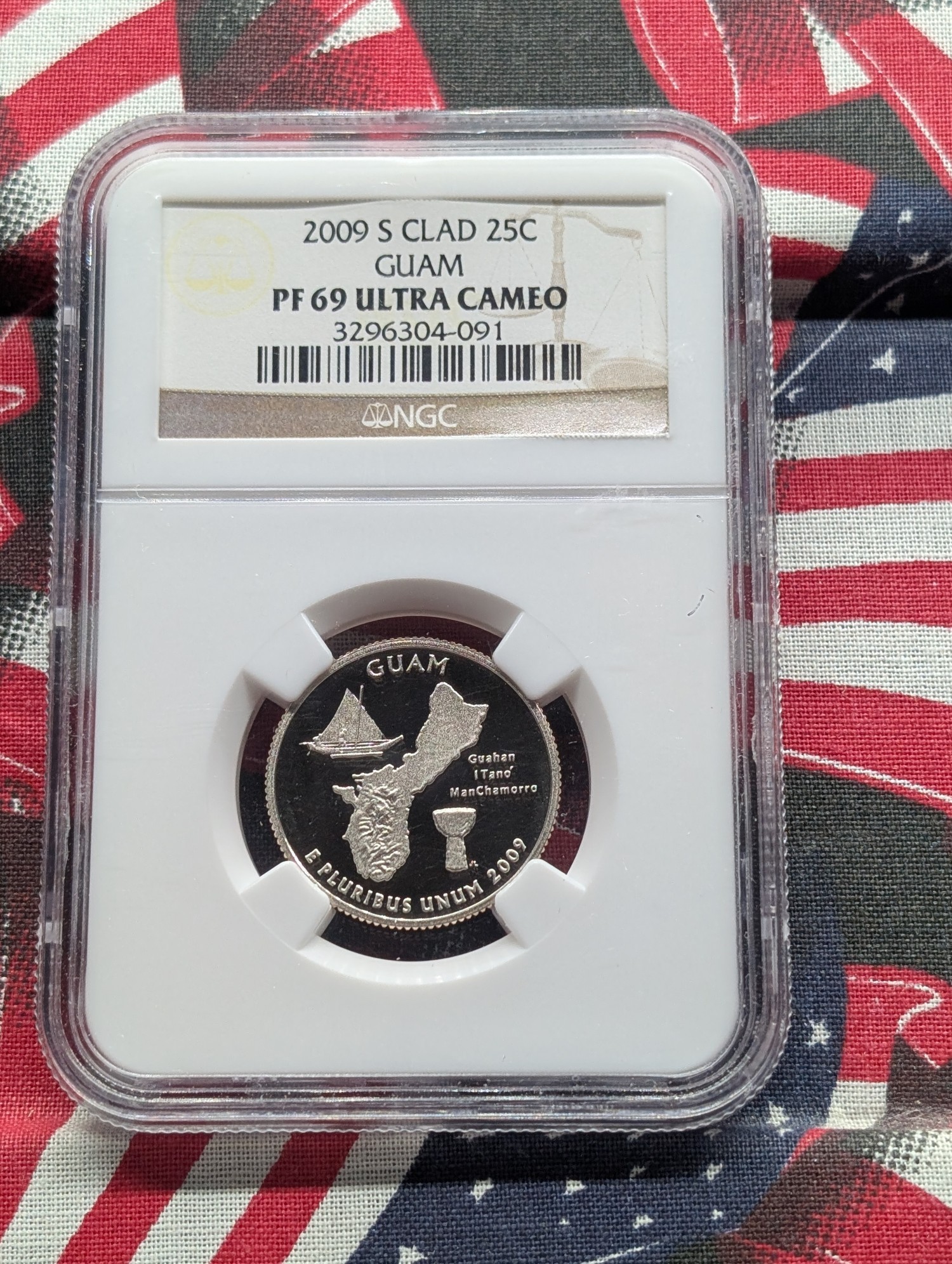 (5) 2009-S Clad Territorial Quarters, Guam, American Samoa, Puerto Rico, Northern Marianas and U.S. Virgin Island, All NGC PF 69 Ultra Cameo