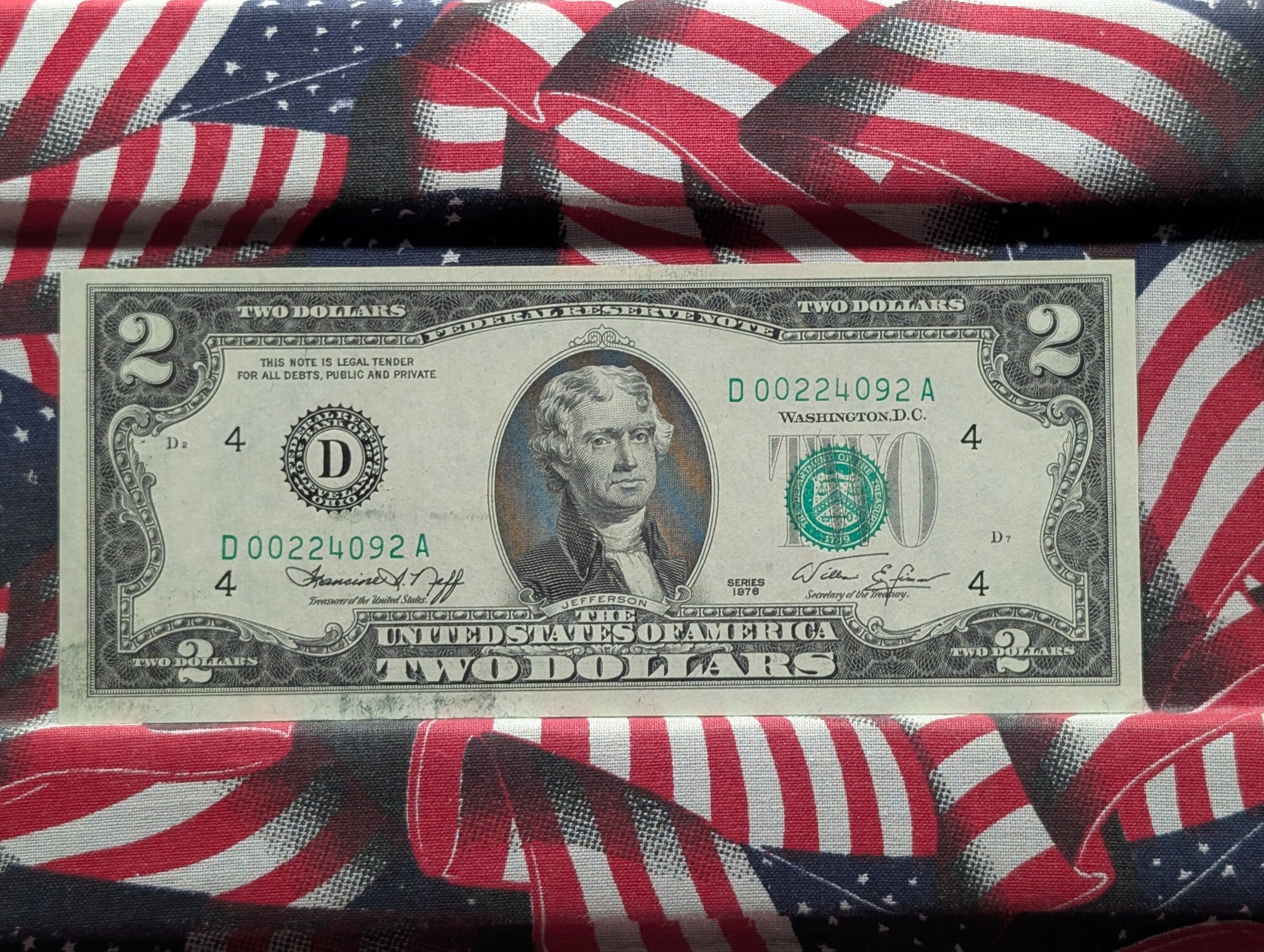 1976 $2 U.S. Bank Note