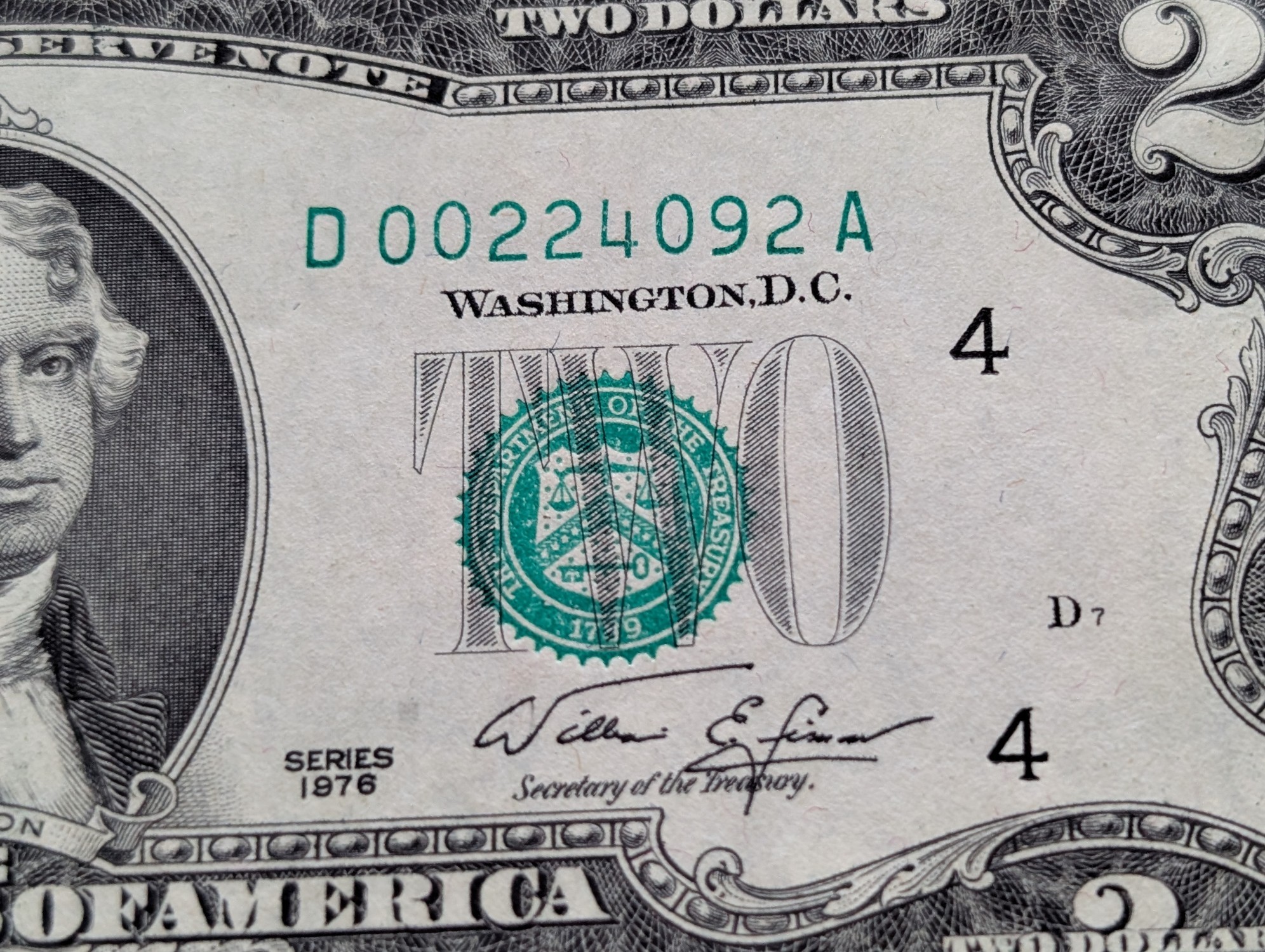 1976 $2 U.S. Bank Note