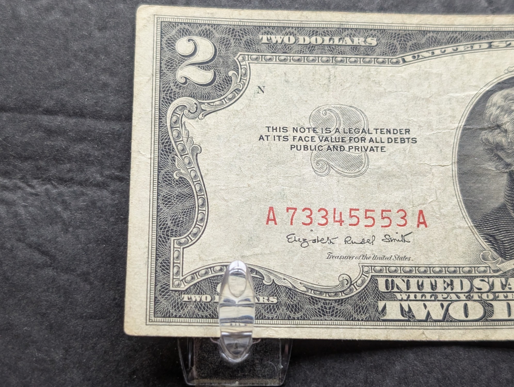 1953 B Series $2 Red Seal Note