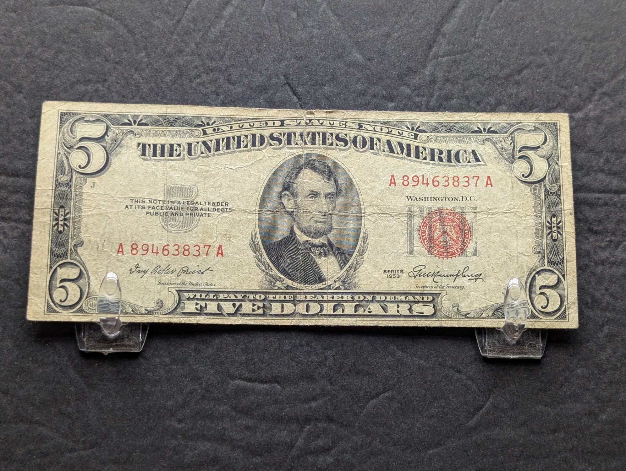 1953 US $5 United States Note - Red Seal