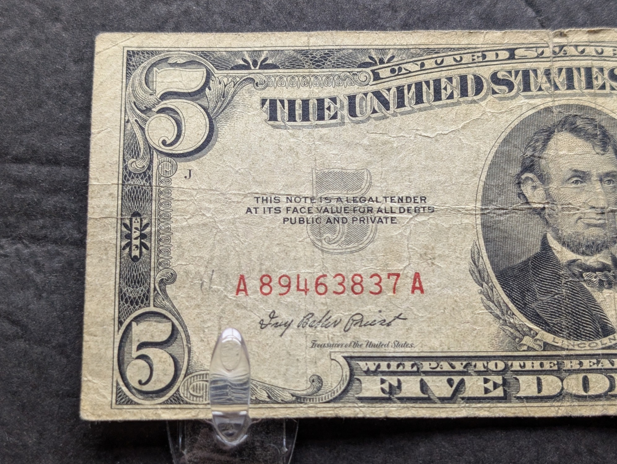 1953 US $5 United States Note - Red Seal