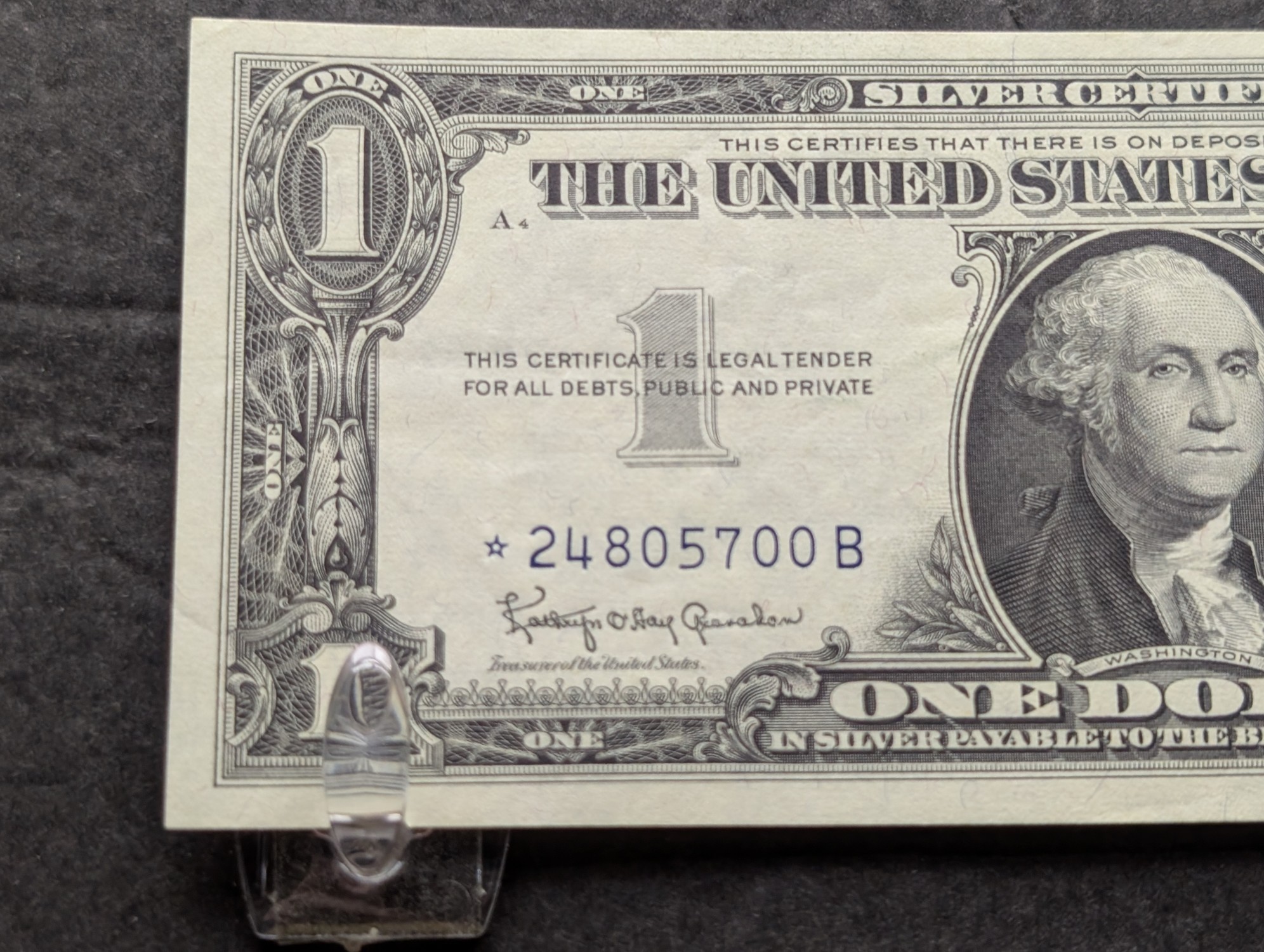 1957 B US $1 Silver Certificate Star Note
