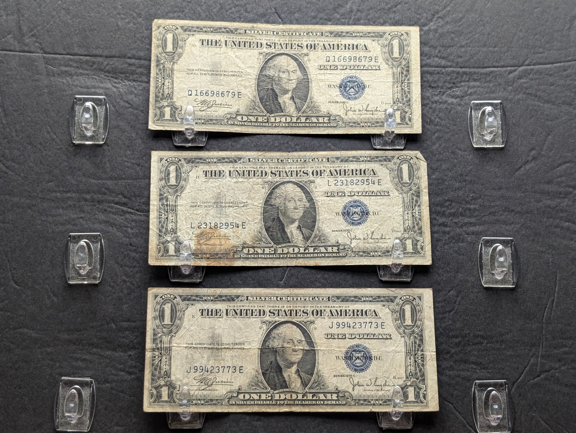 (3) Series 1935 C United States $1 Silver Certificates