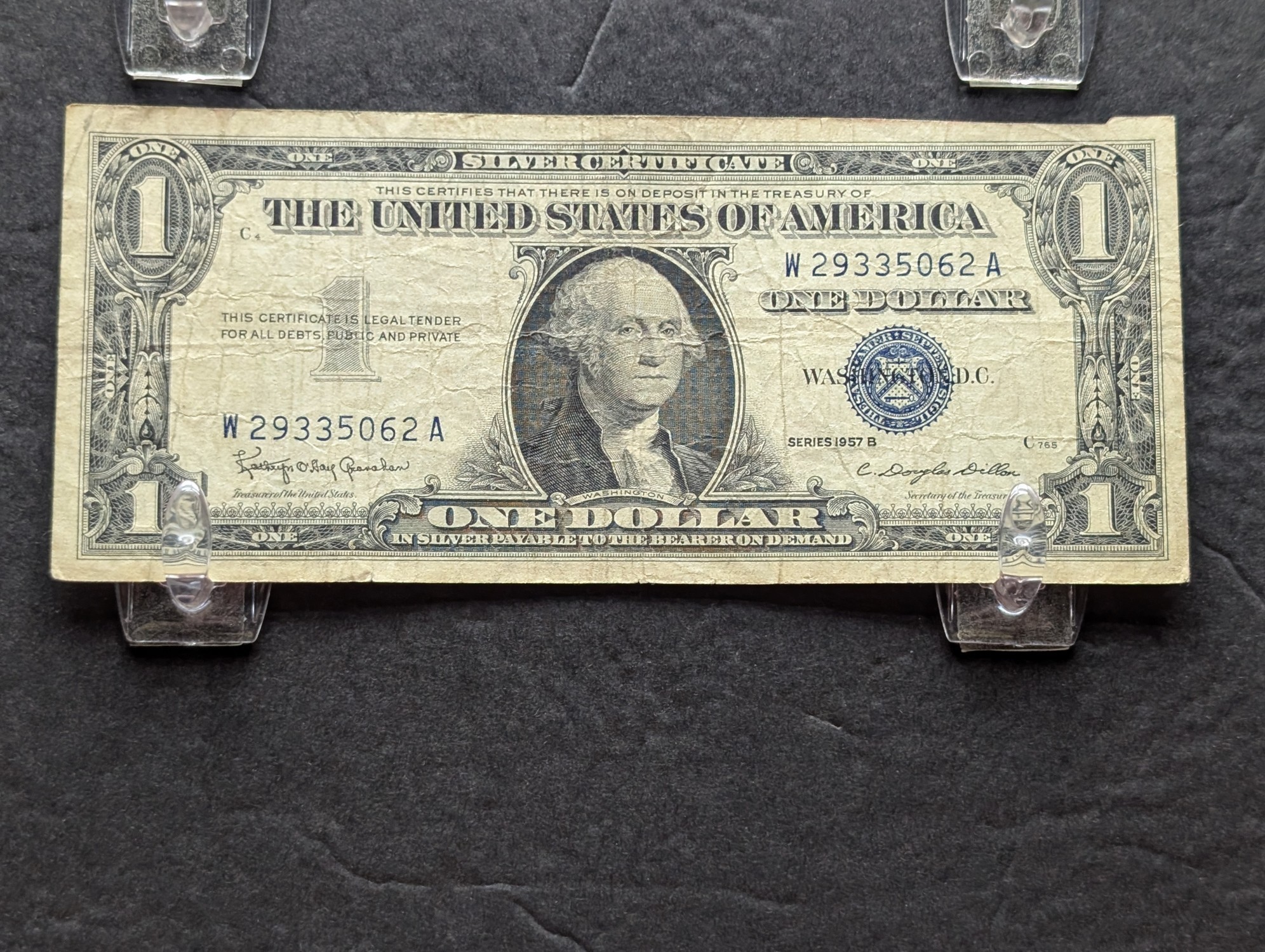 (2) 1957-B US $1 Silver Certificates