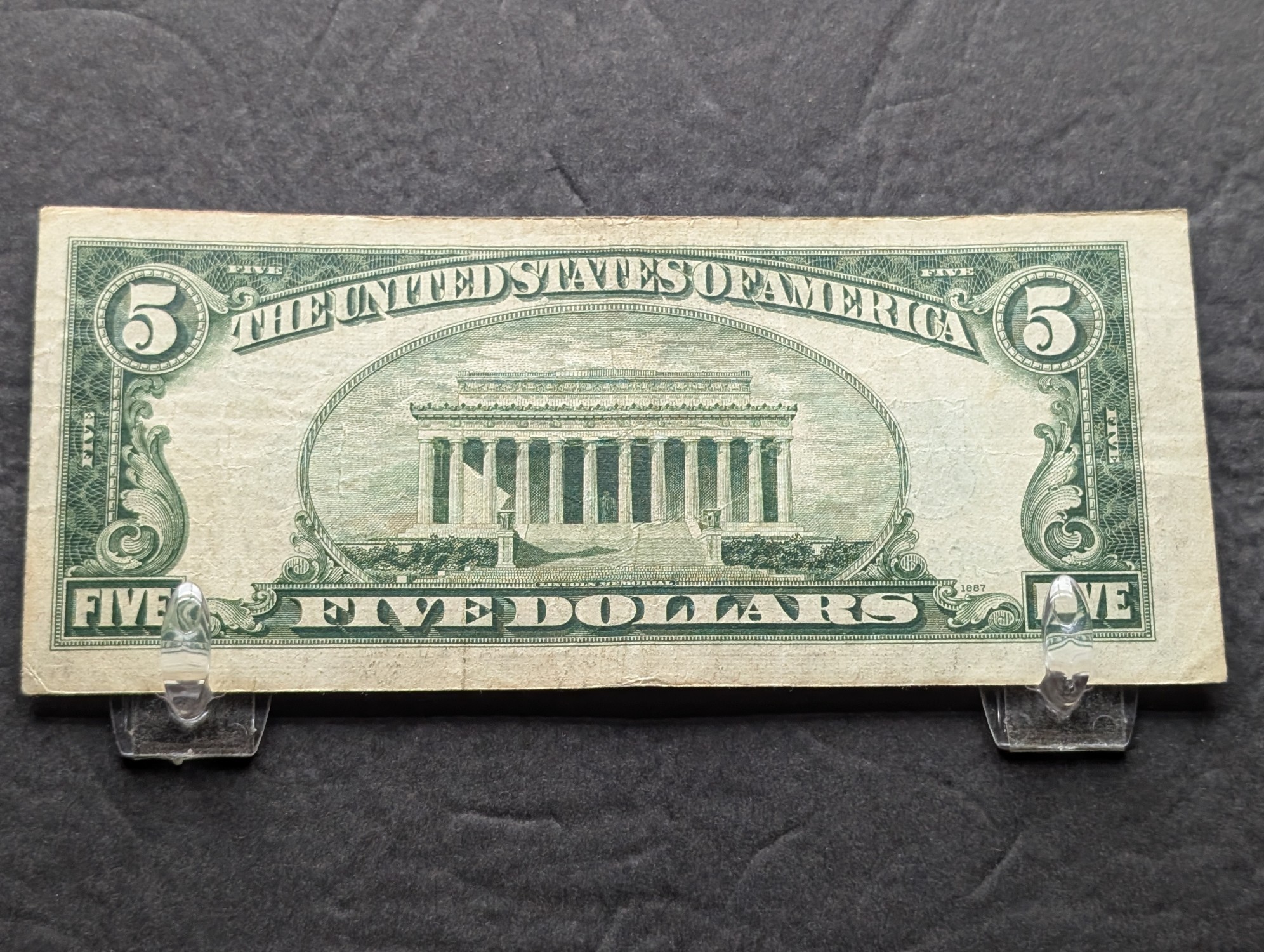 1934 D US $5 Silver Certificate
