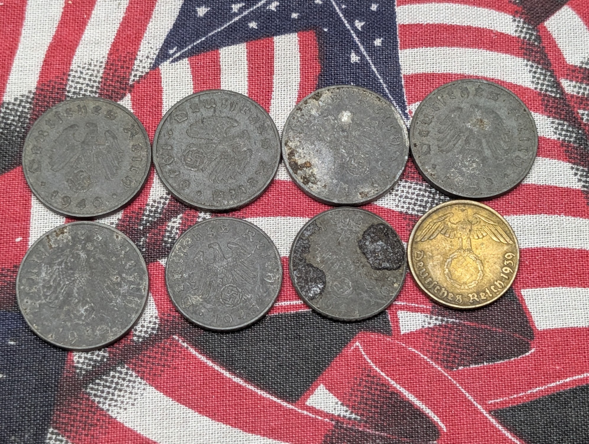 (10) 1939-1944 German Wartime 5 and 10 Reichspfennig Coins