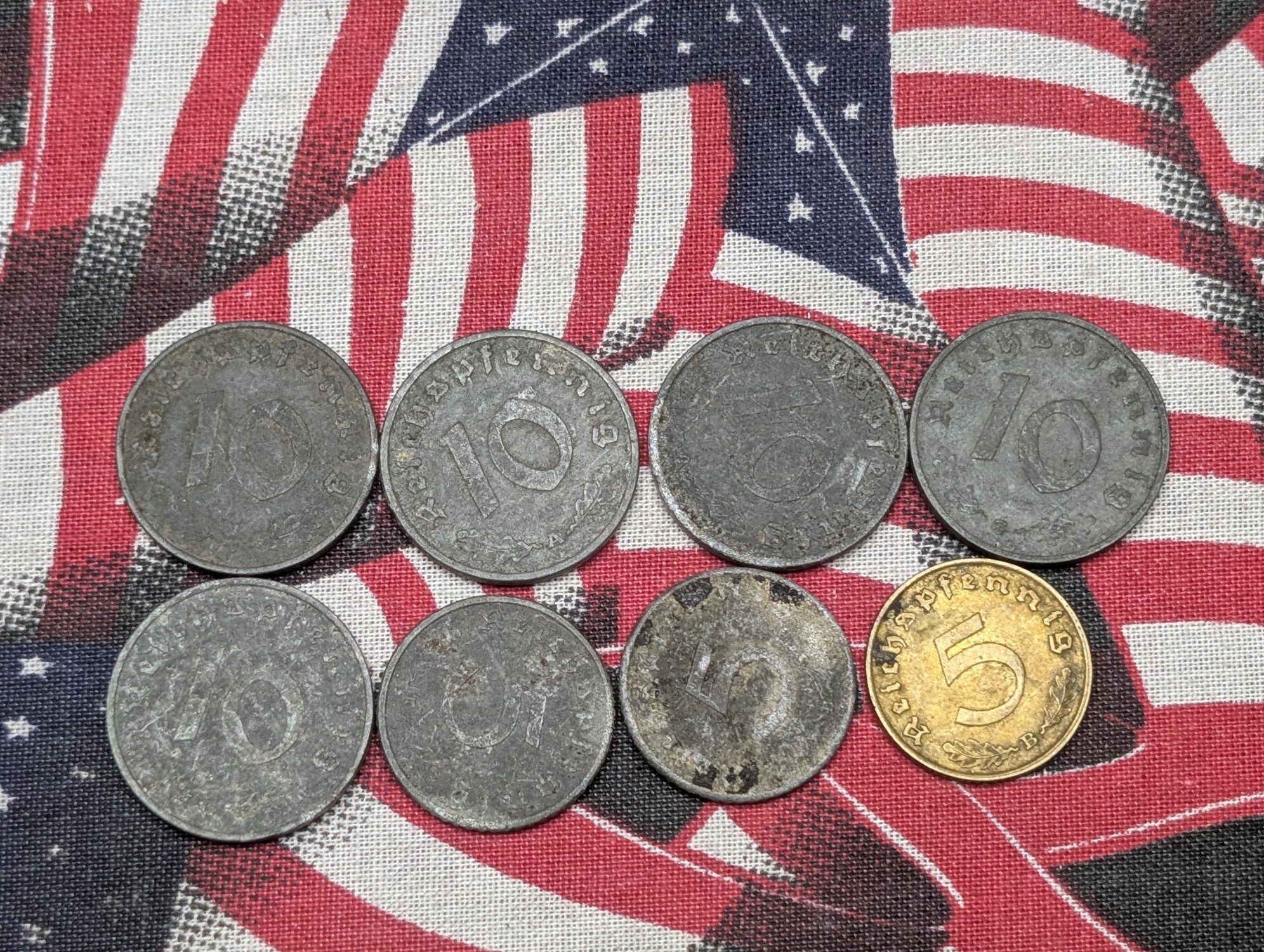 (10) 1939-1944 German Wartime 5 and 10 Reichspfennig Coins