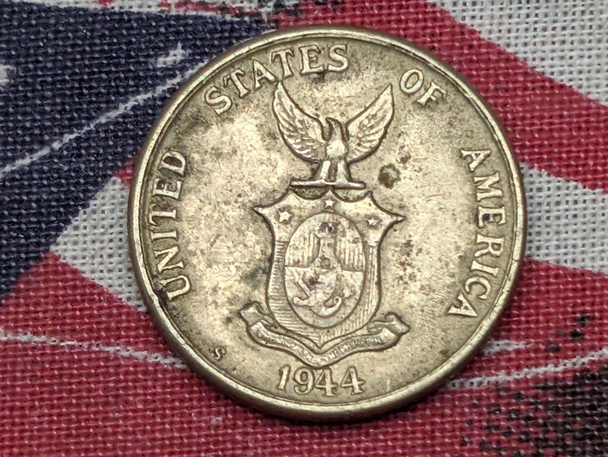 1917-S, 1938, 1944 Wartime & 1963 Philippines Centavo and Five Centavos