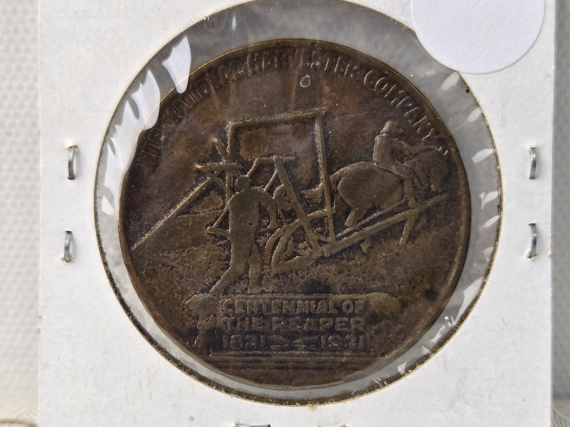 1931 U.S. Cyrus Hall McCormick Centennial of the Reaper Bronze Medal