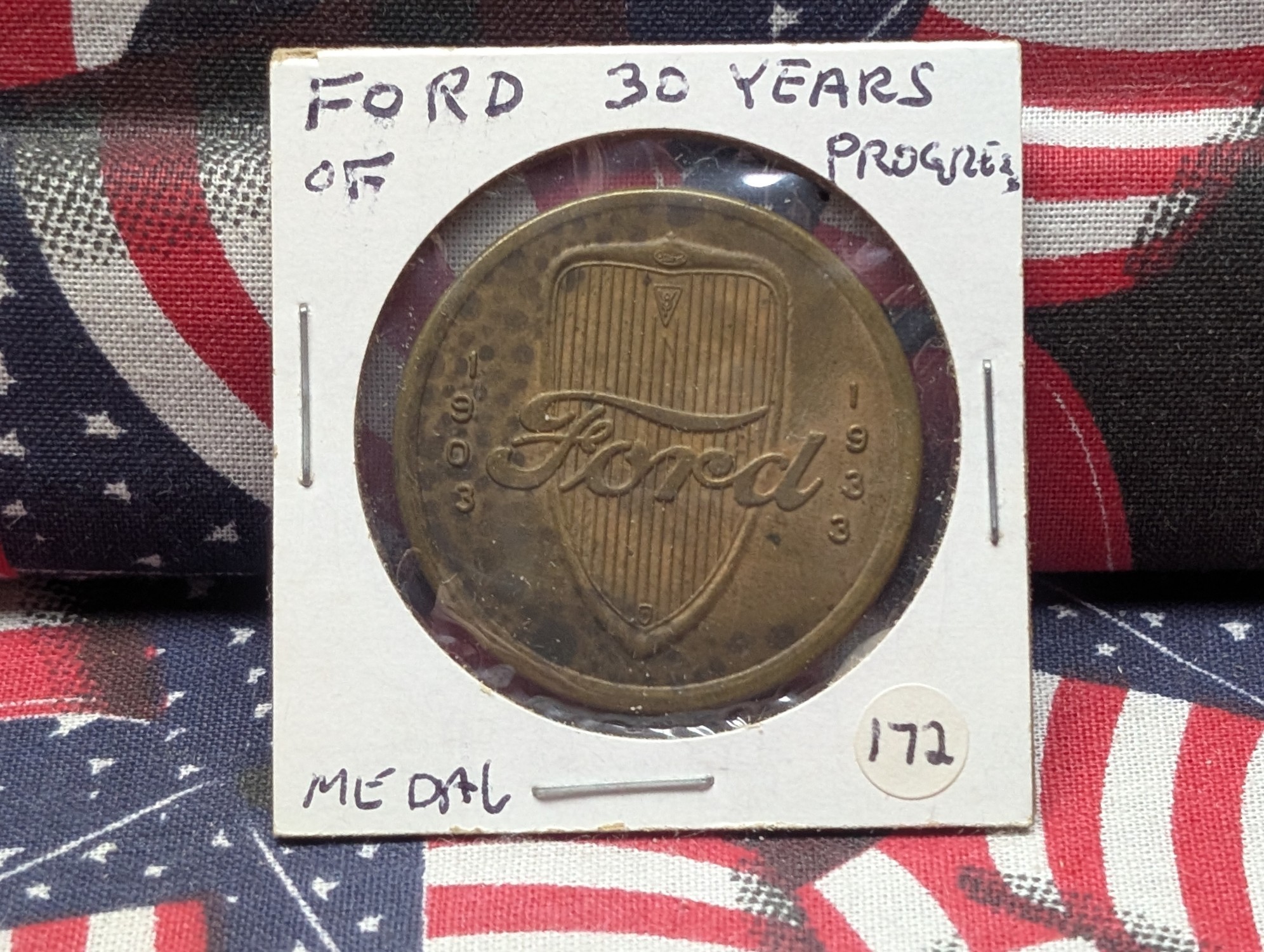 1933 U.S. Ford 30 Years of Progress So-Called Bronze Medal, HK-465