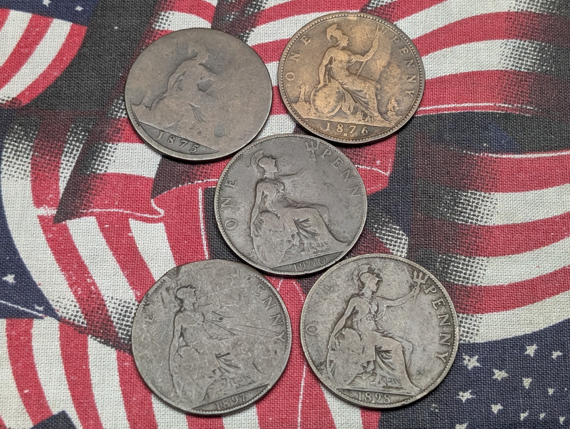 1875, 1876, 1897, 1898, & 1900 United Kingdom Large Cents