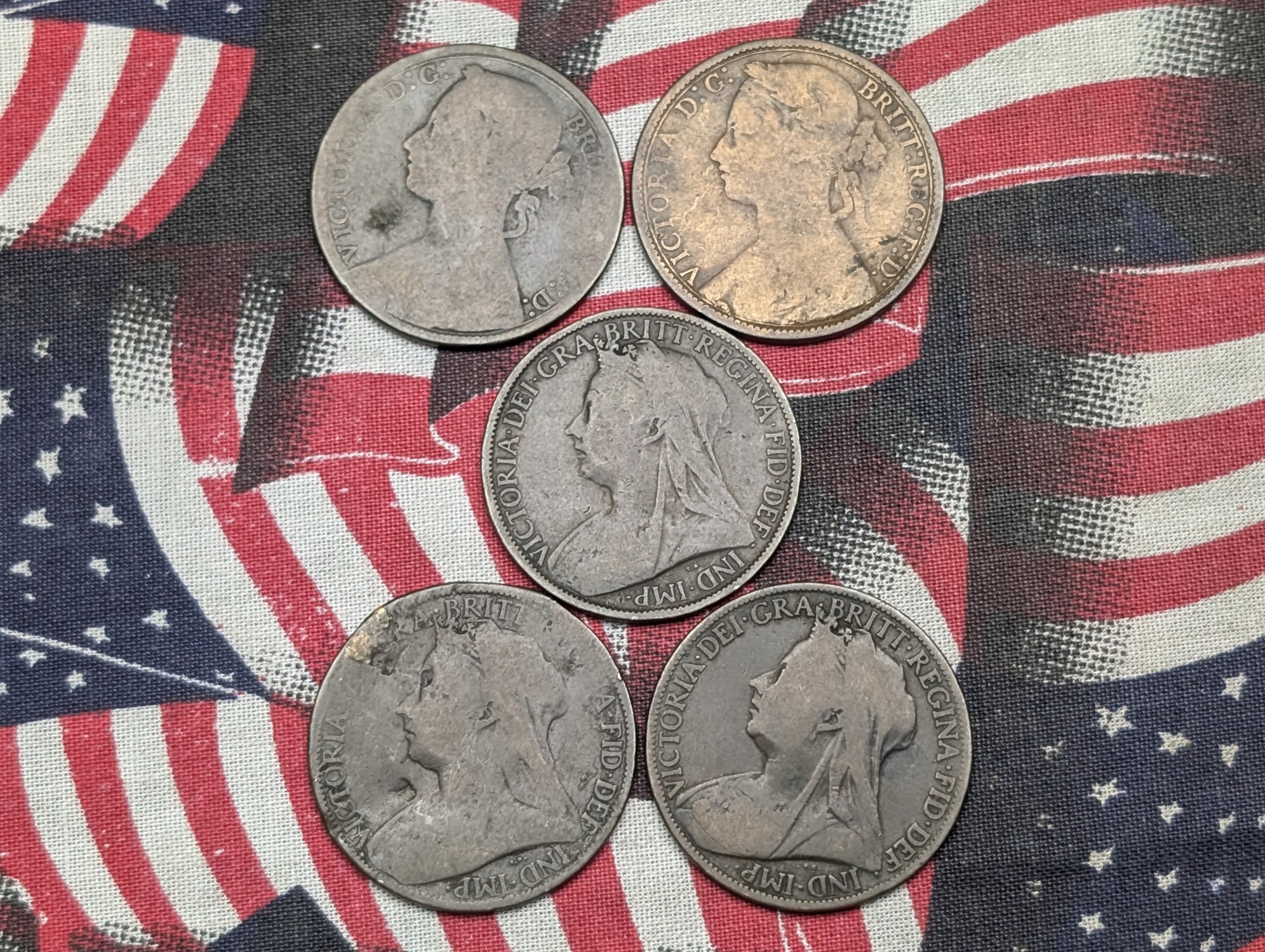 1875, 1876, 1897, 1898, & 1900 United Kingdom Large Cents
