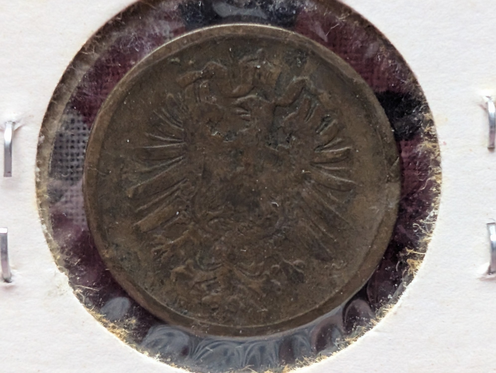 1875-H United Kingdom Farthing and Germany 1875-F 2 Pfennig Bronze & 1875-E 10 Pfennig Cupro-Nickel