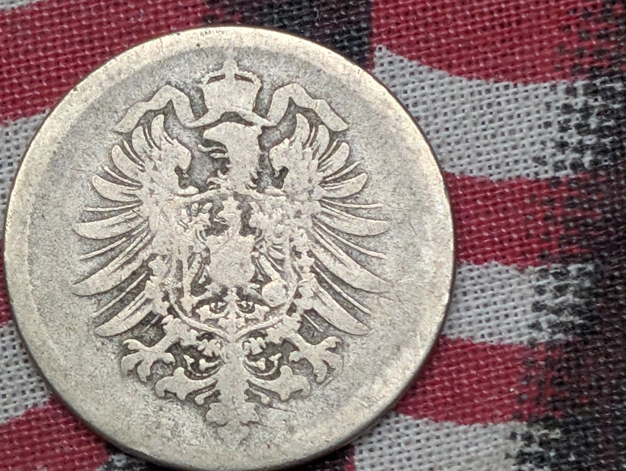 1875-H United Kingdom Farthing and Germany 1875-F 2 Pfennig Bronze & 1875-E 10 Pfennig Cupro-Nickel