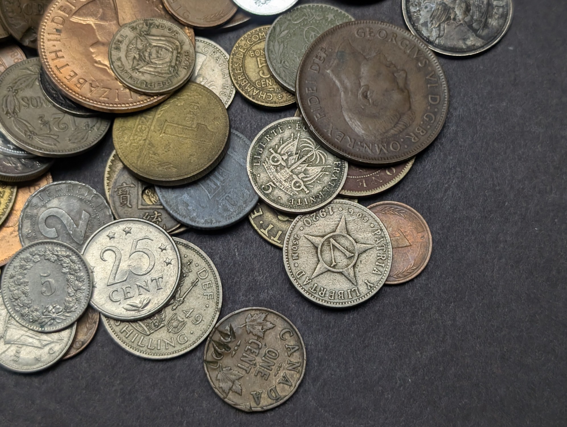1 Pound of Assorted Vintage & Modern World Coins and Tokens - Mixed Countries