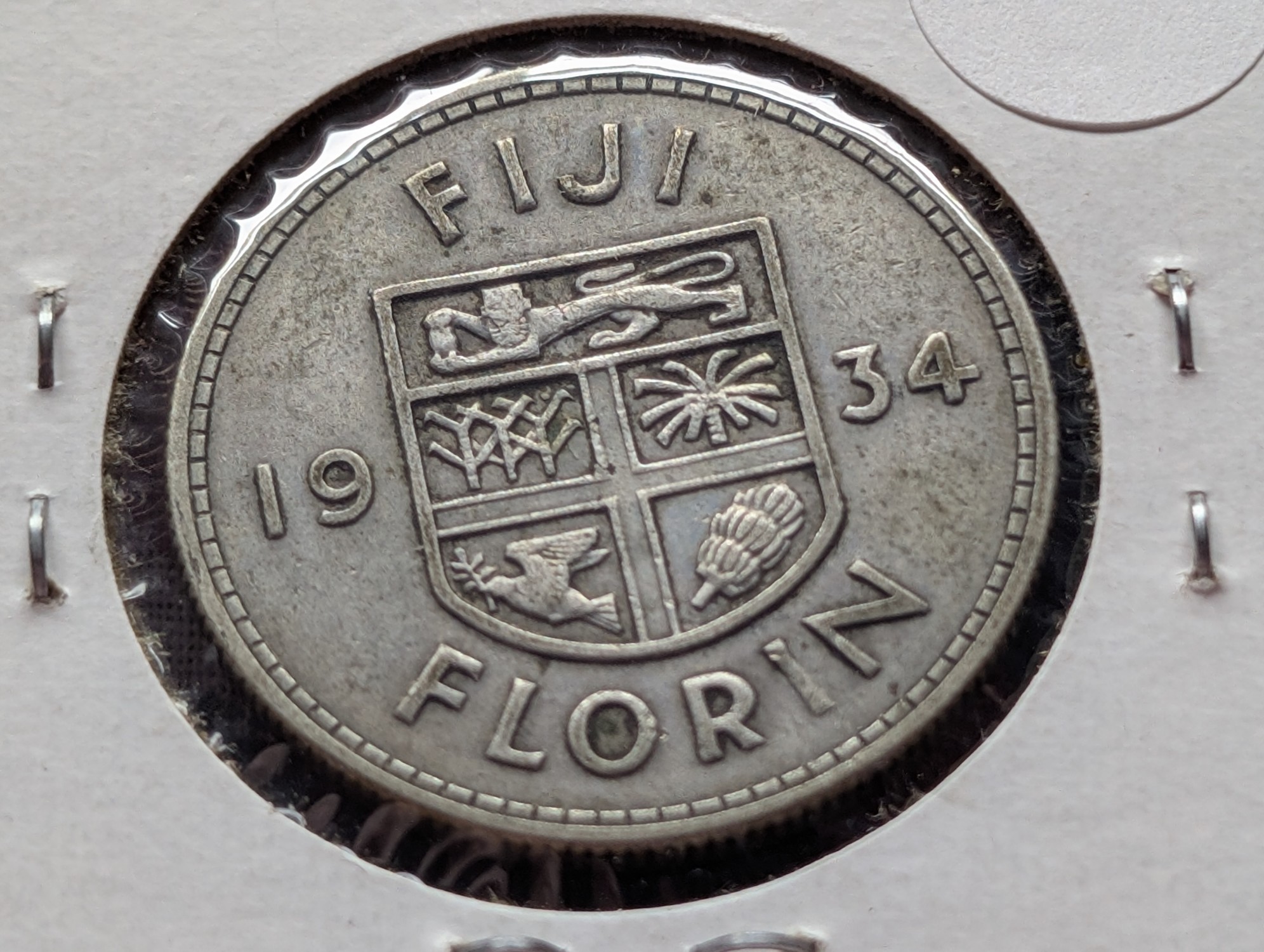 1934 Fiji Island Florin, .500 Silver, KM-5 - 11.31 Grams