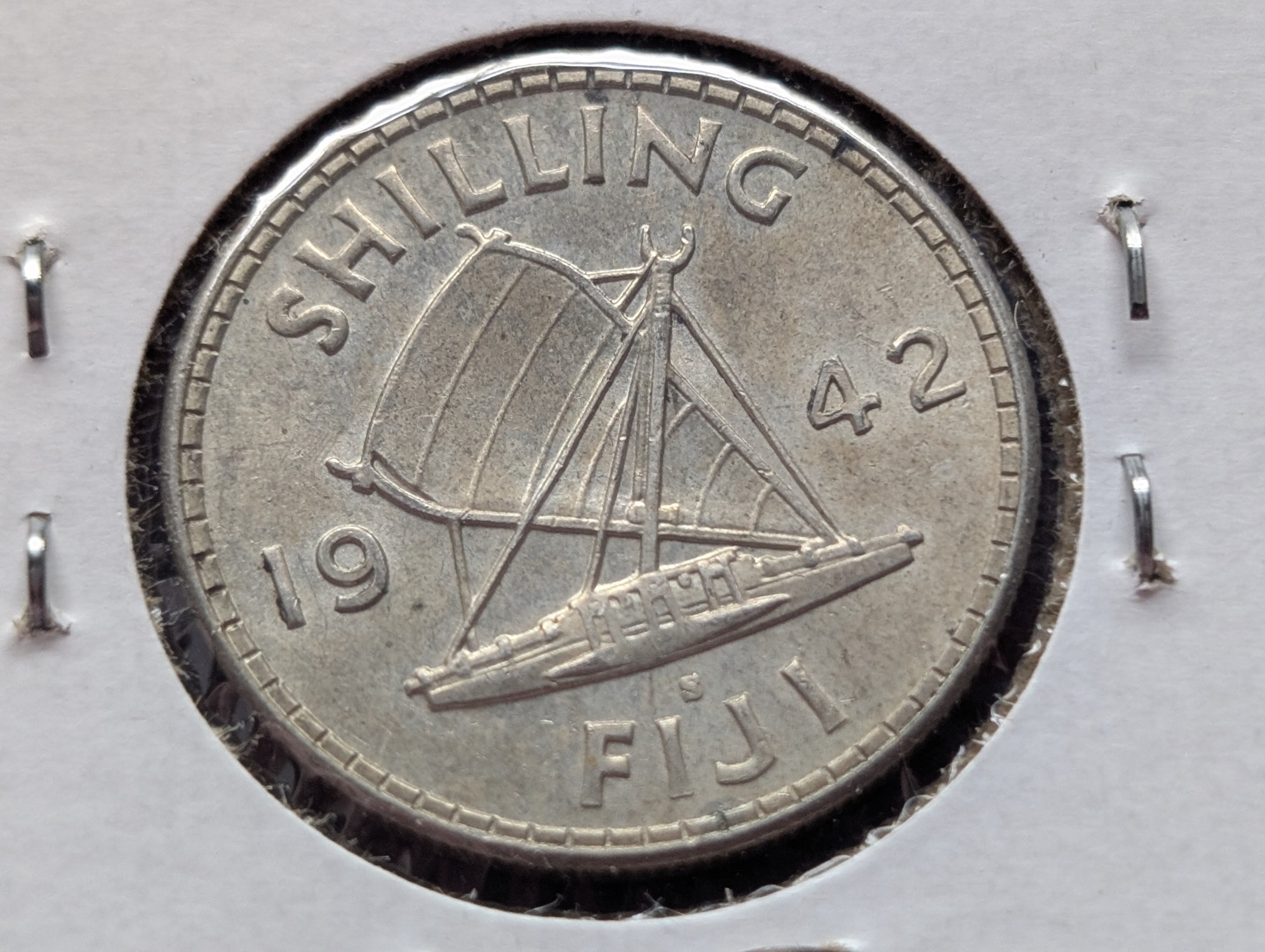(3) 1942-S Fiji Island Wartime Shillings and Sixpence, .900 Silver