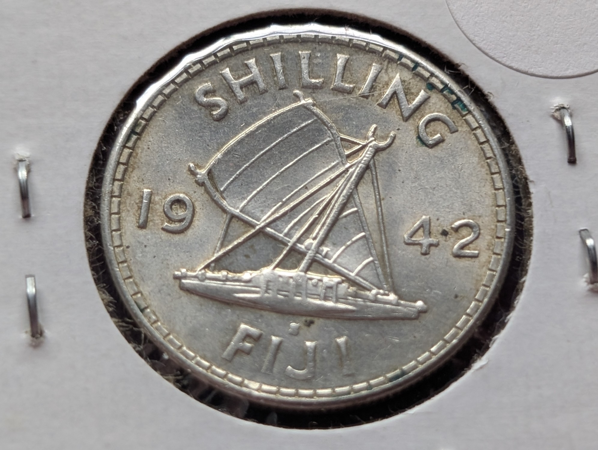 (3) 1942-S Fiji Island Wartime Shillings and Sixpence, .900 Silver