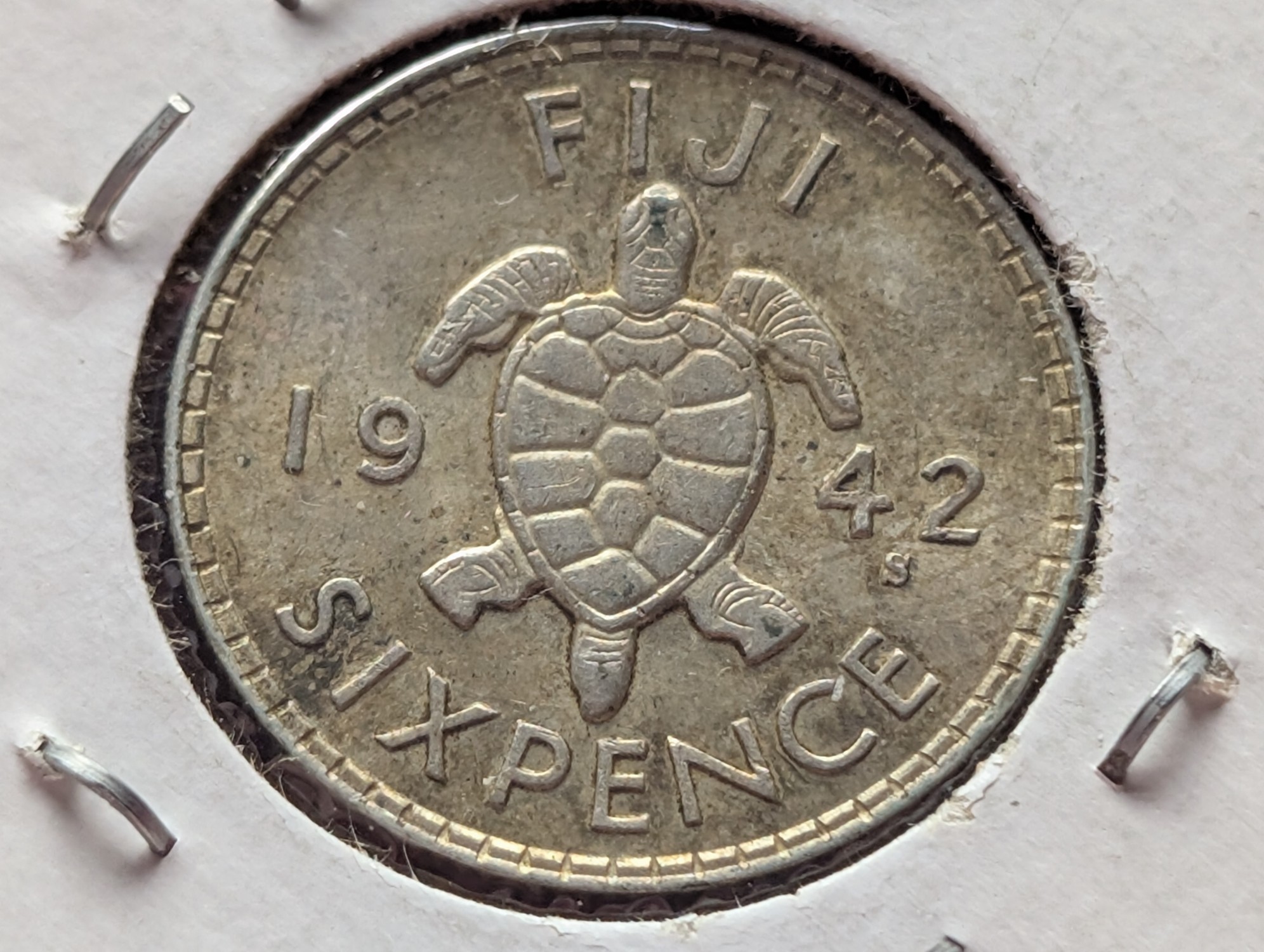 (3) 1942-S Fiji Island Wartime Shillings and Sixpence, .900 Silver