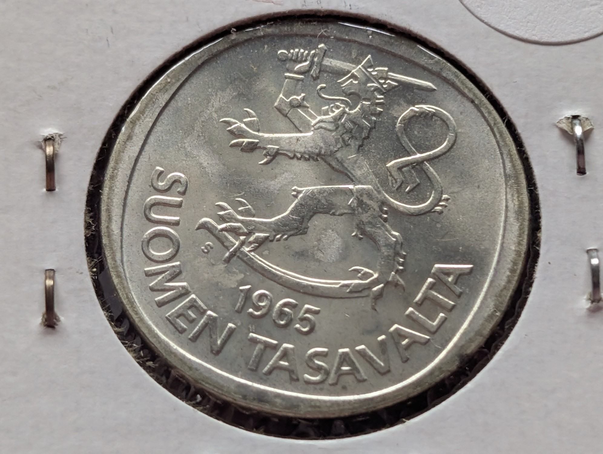 1965 Finland 1 Markka, .350 Silver, KM-49, 6.4 Grams