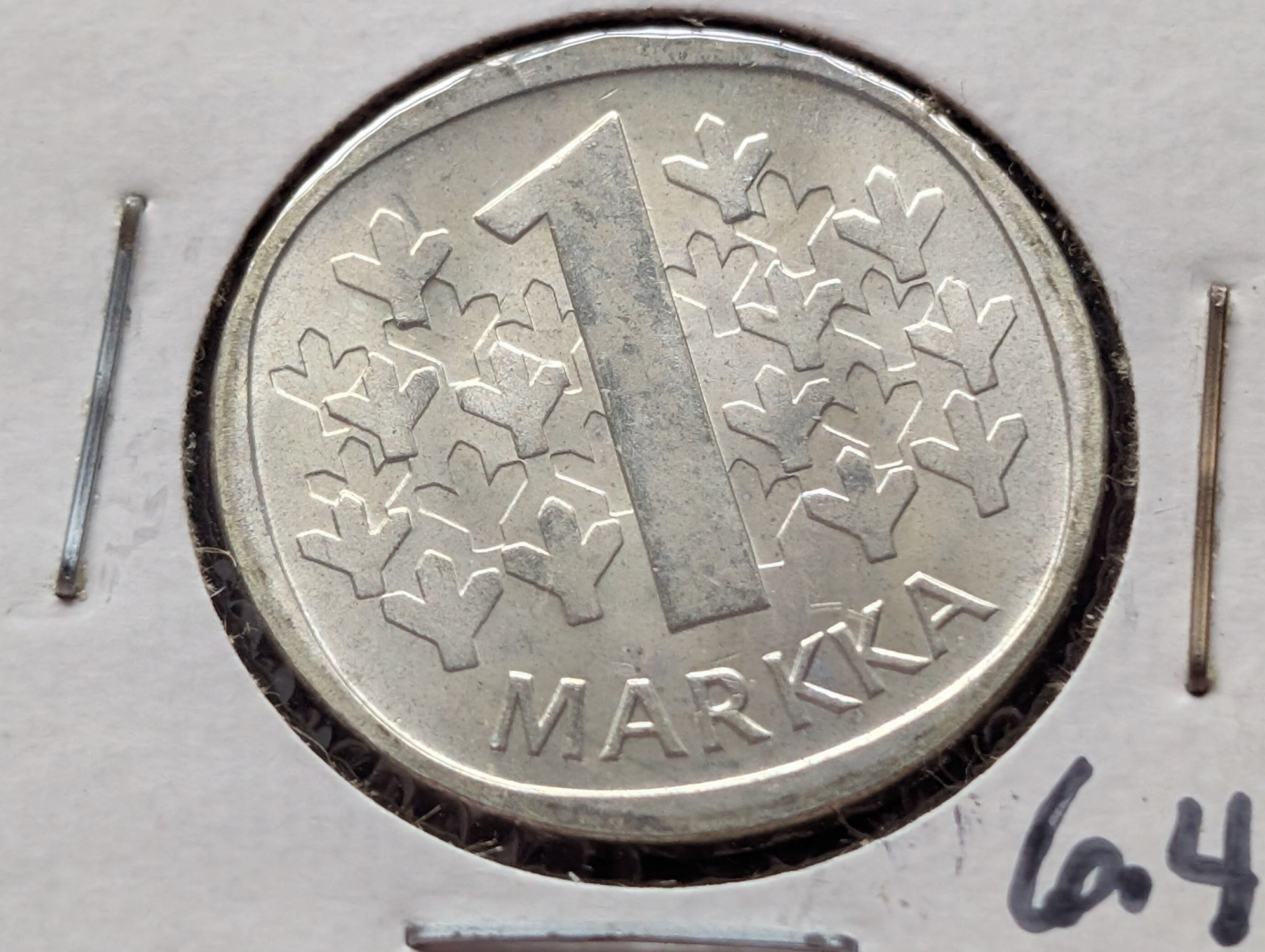 1965 Finland 1 Markka, .350 Silver, KM-49, 6.4 Grams
