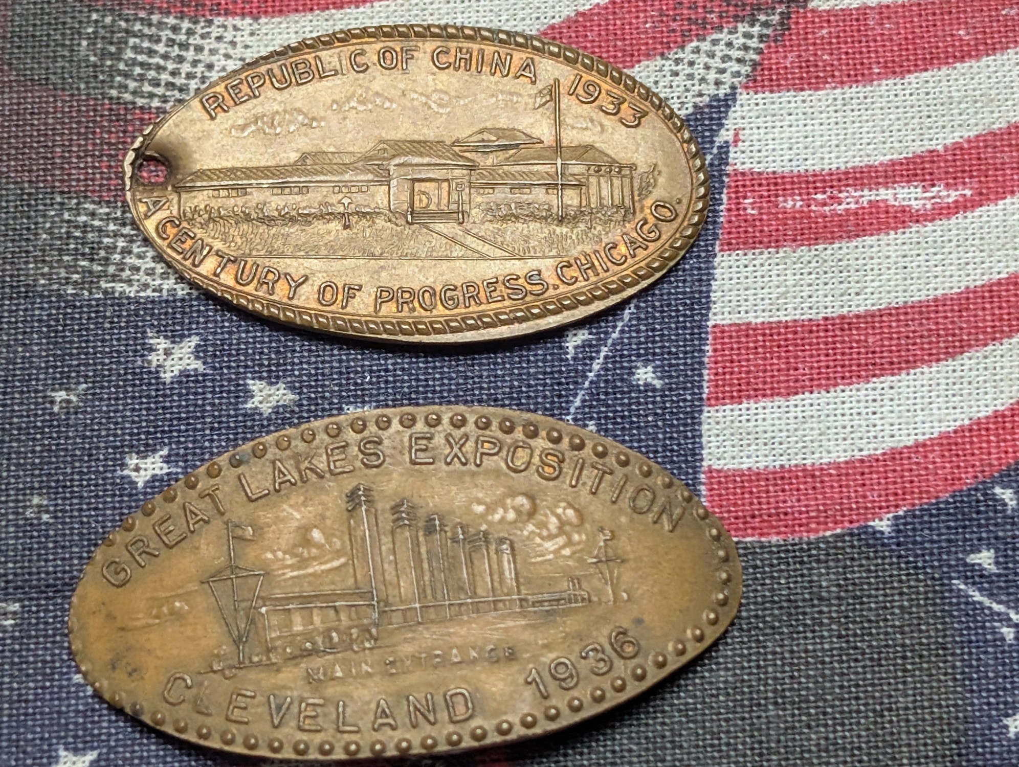 1933 Chicago World's Fair and 1936 Great Lakes Expo US Rolled Cents