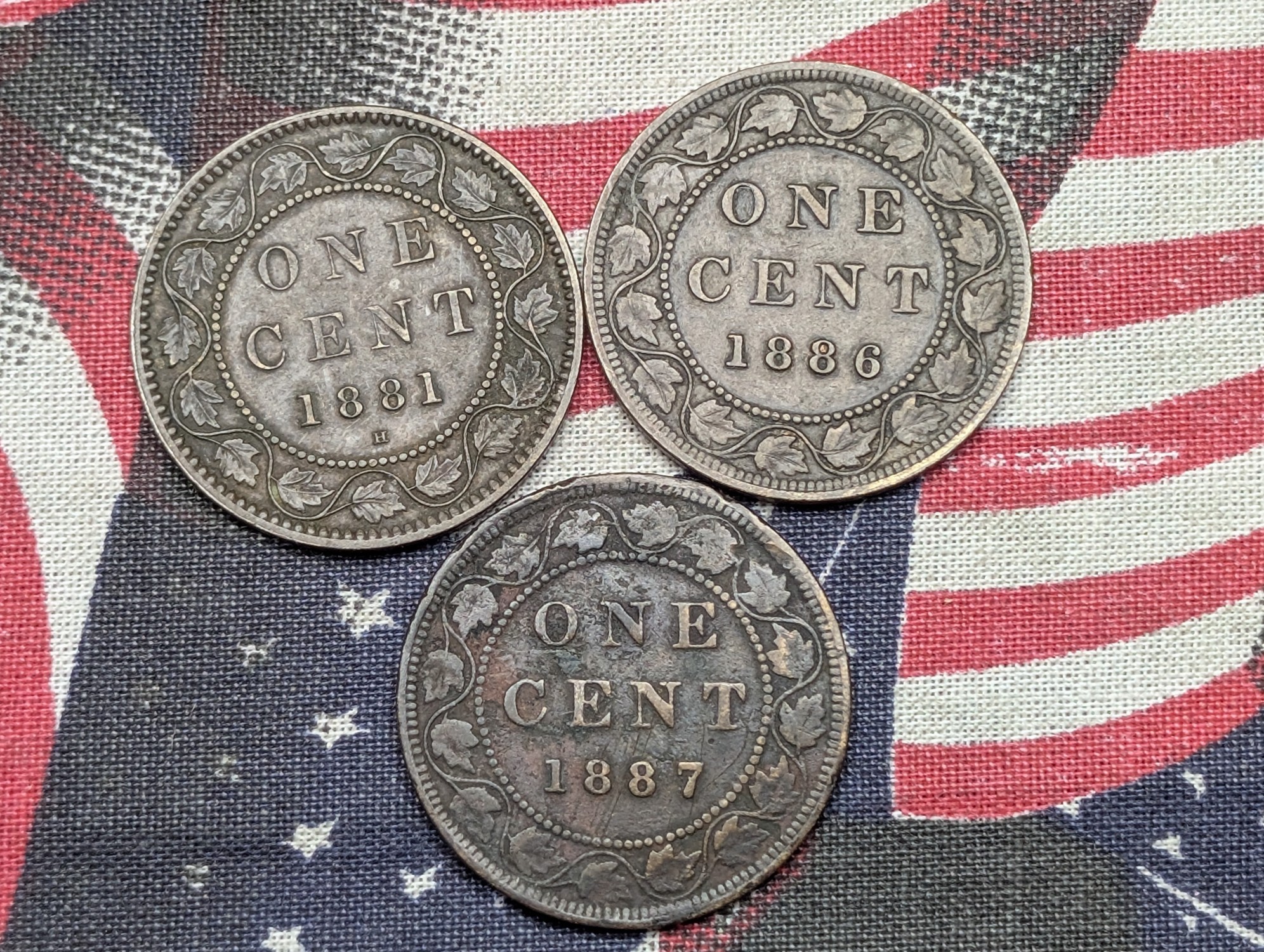 1881-H, 1886 & 1887 Canada Large Cents