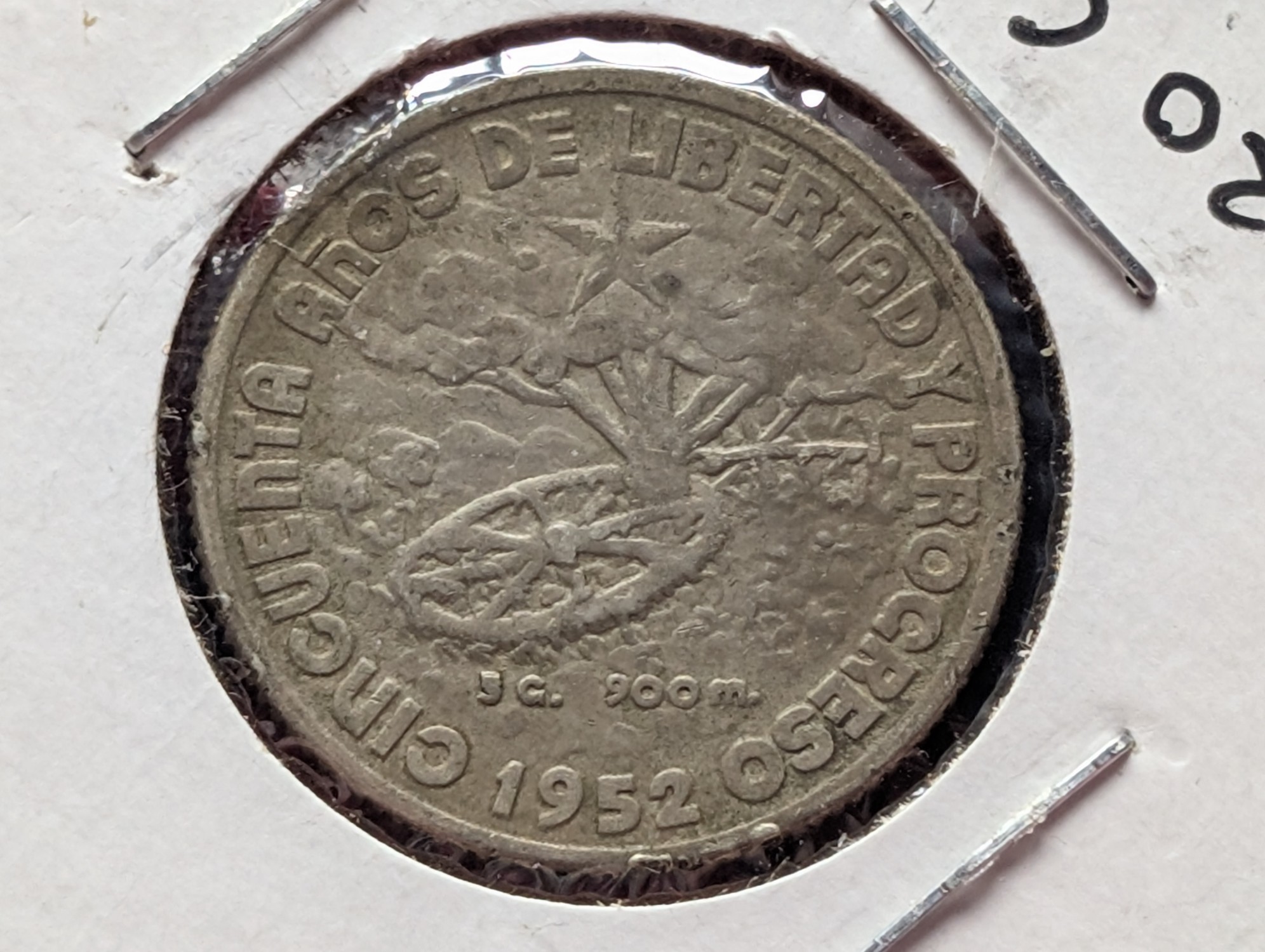 1952 Caribbean 20 Centavos, .900 Silver, KM-24