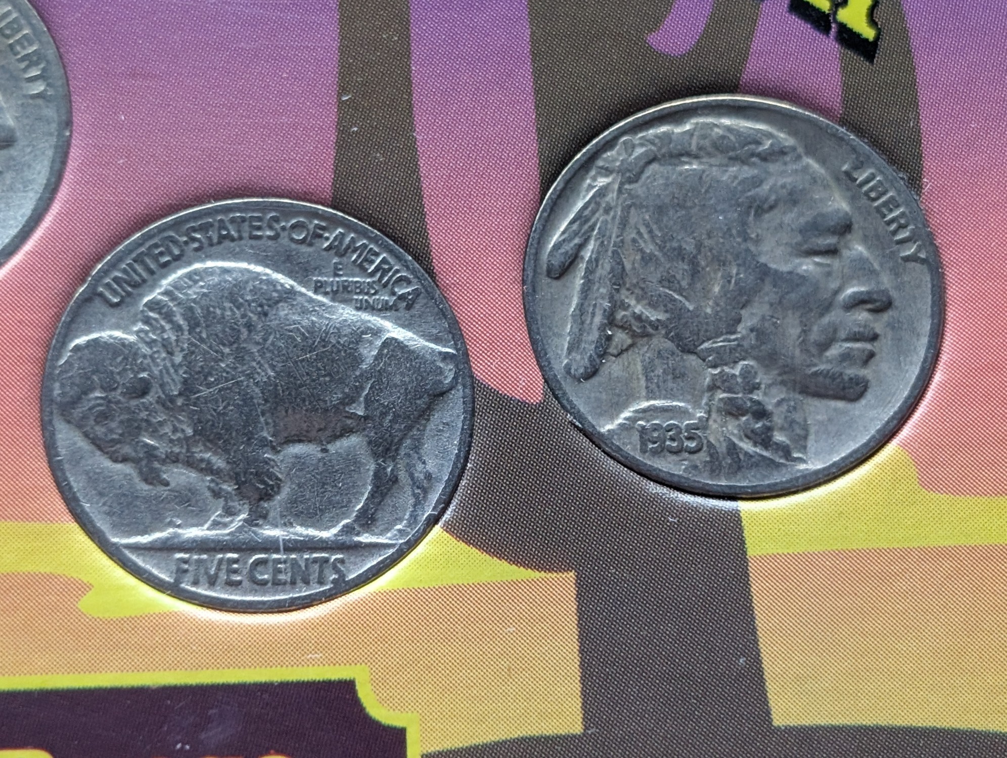 (6) Indian Head Buffalo Nickels In The Wild West Coin Collection Set - Home on The Range in Display